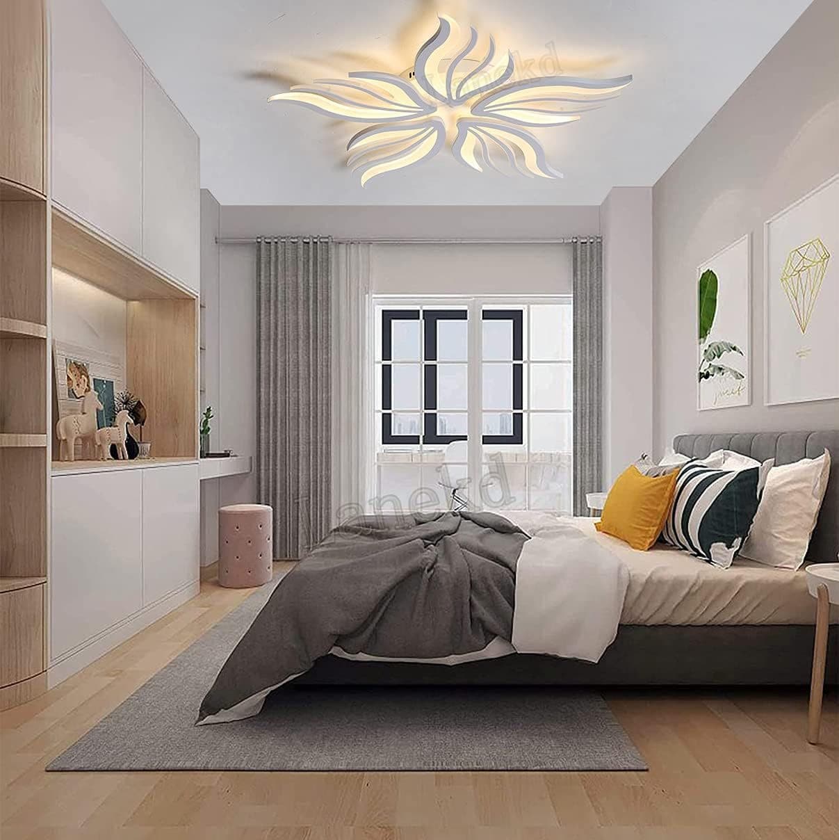 Lustra LED Flippy 62W 5 Petale telecomanda Alb — imagine 16