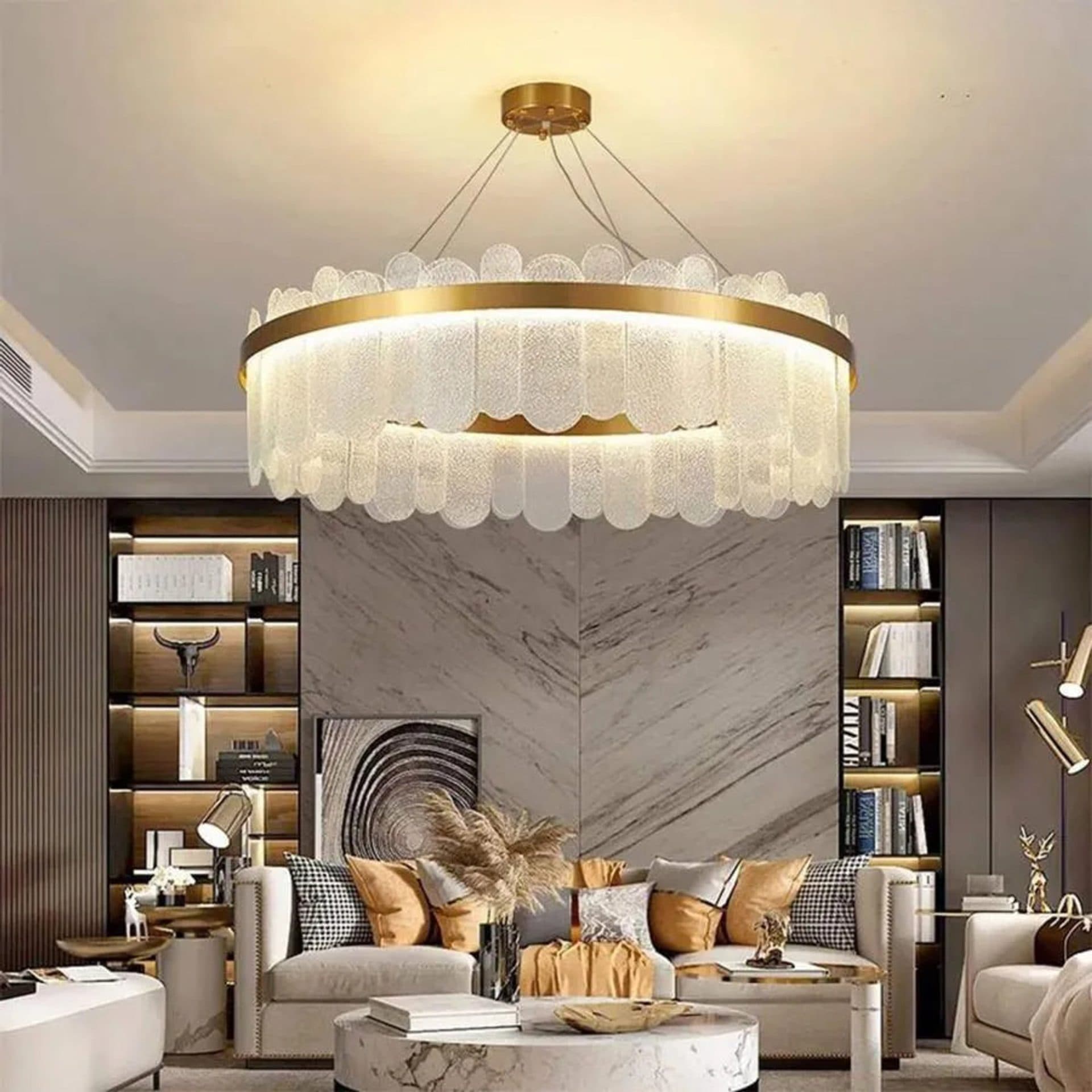 Candelabru LED Flippy Alvaro 128W Dimabil Auriu — imagine 1