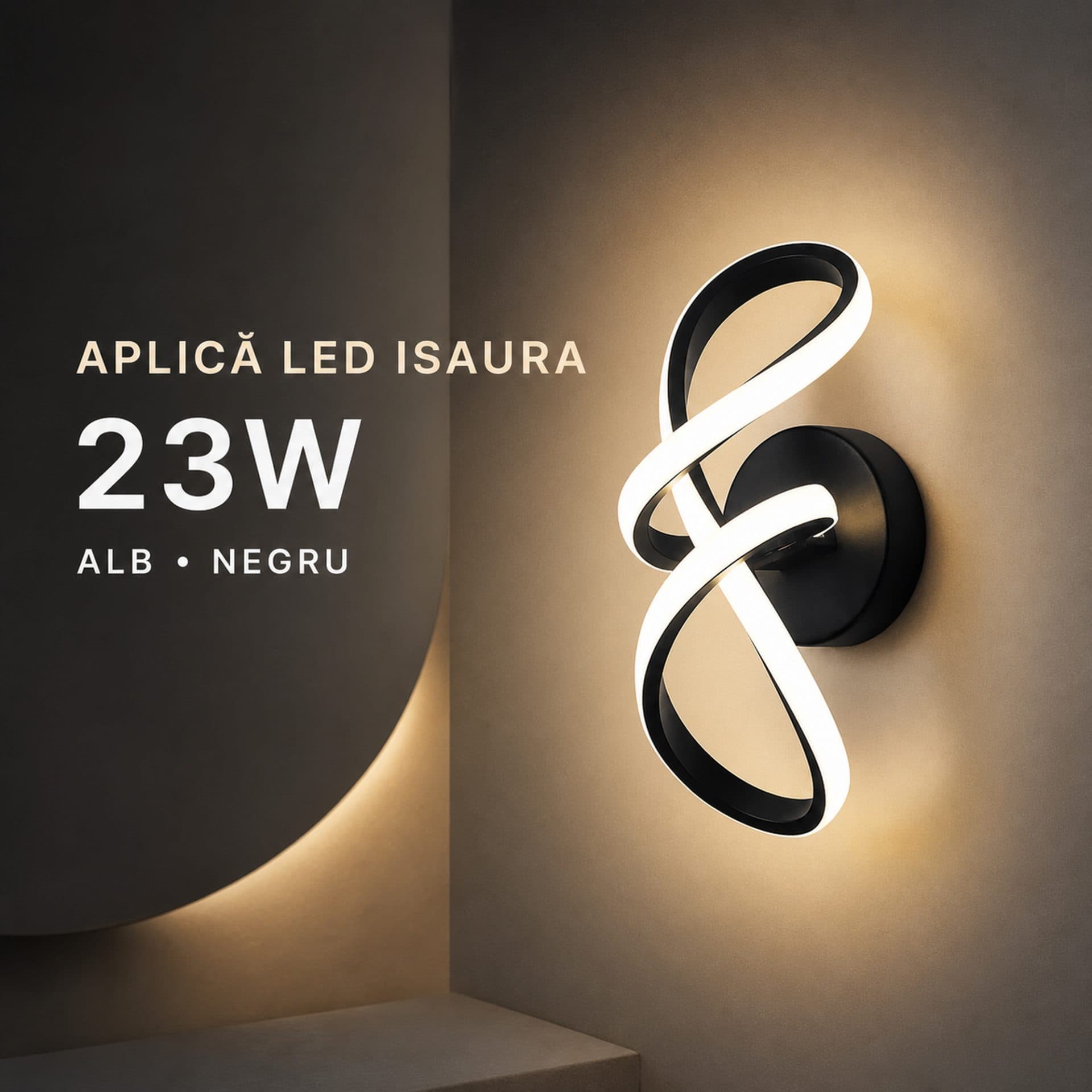 Aplica LED Flippy 23W Alb Negru — imagine 8