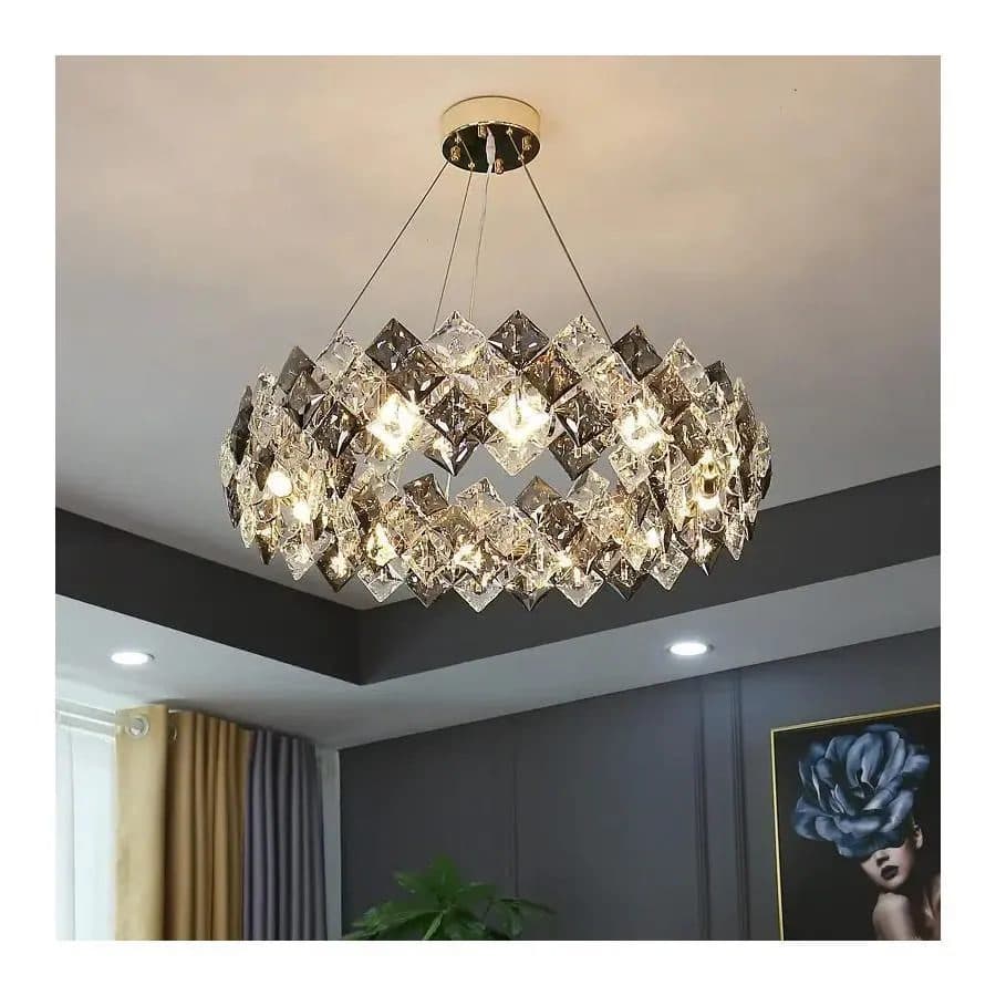 Candelabru Flippy Cristal Hara 9x E27 Crom Lucios — imagine 1