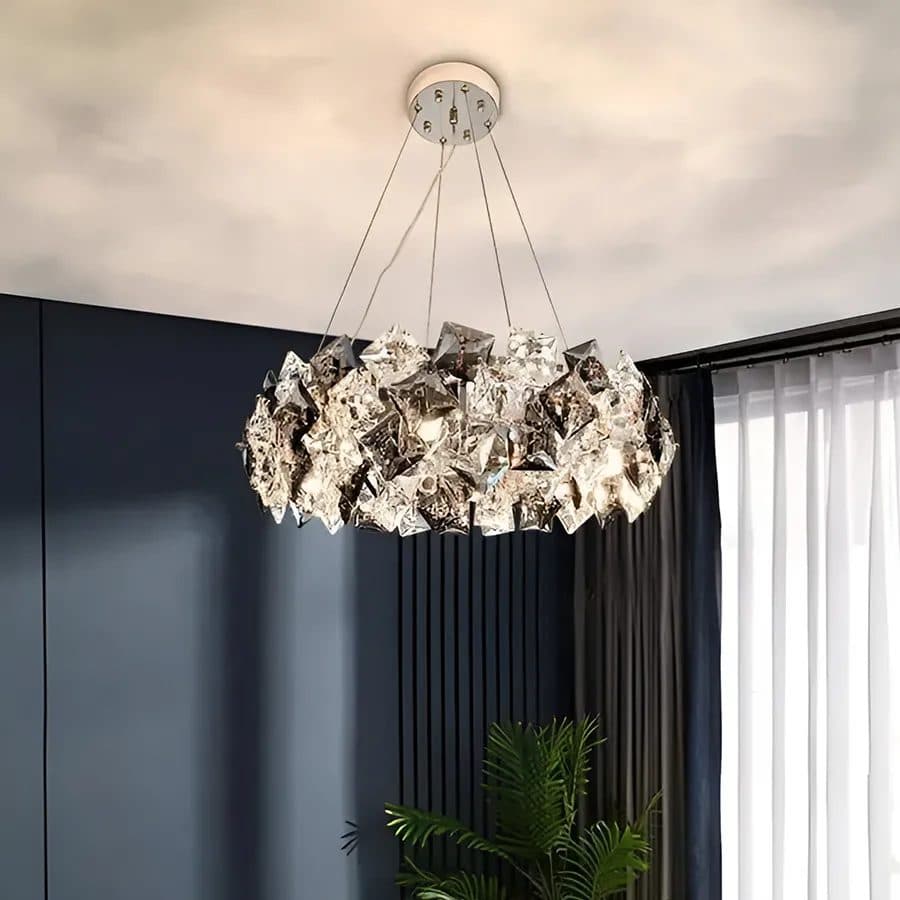 Candelabru Flippy Cristal Hara 9x E27 Crom Lucios — imagine 2