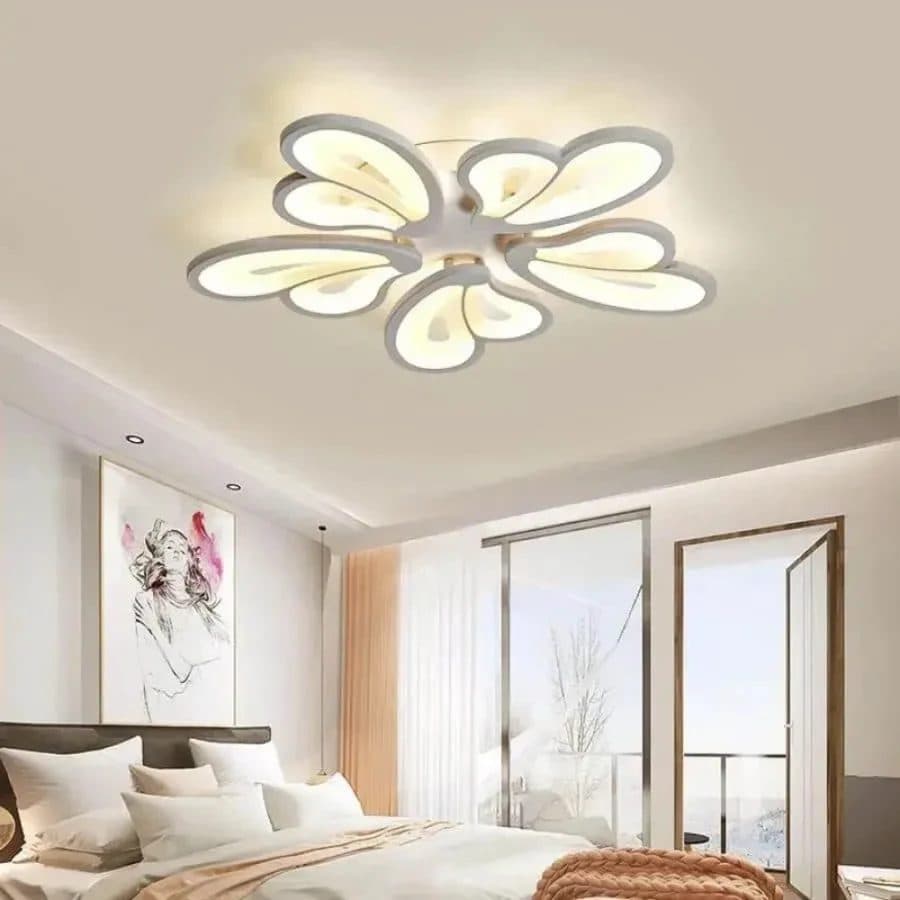 Lustra LED 95W 5 Petale, Alb, Dimabila, Flippy — imagine 3