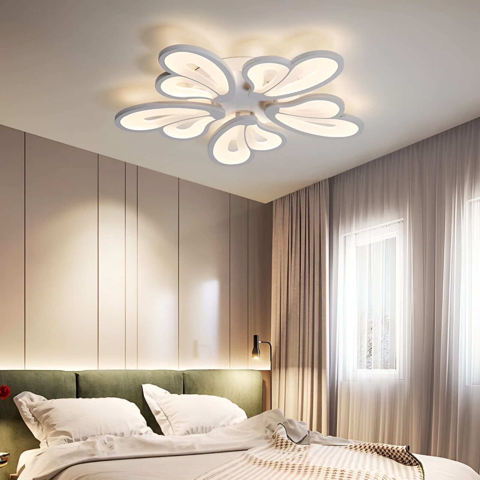 Lustra LED 95W 5 Petale, Alb, Dimabila, Flippy — imagine 5
