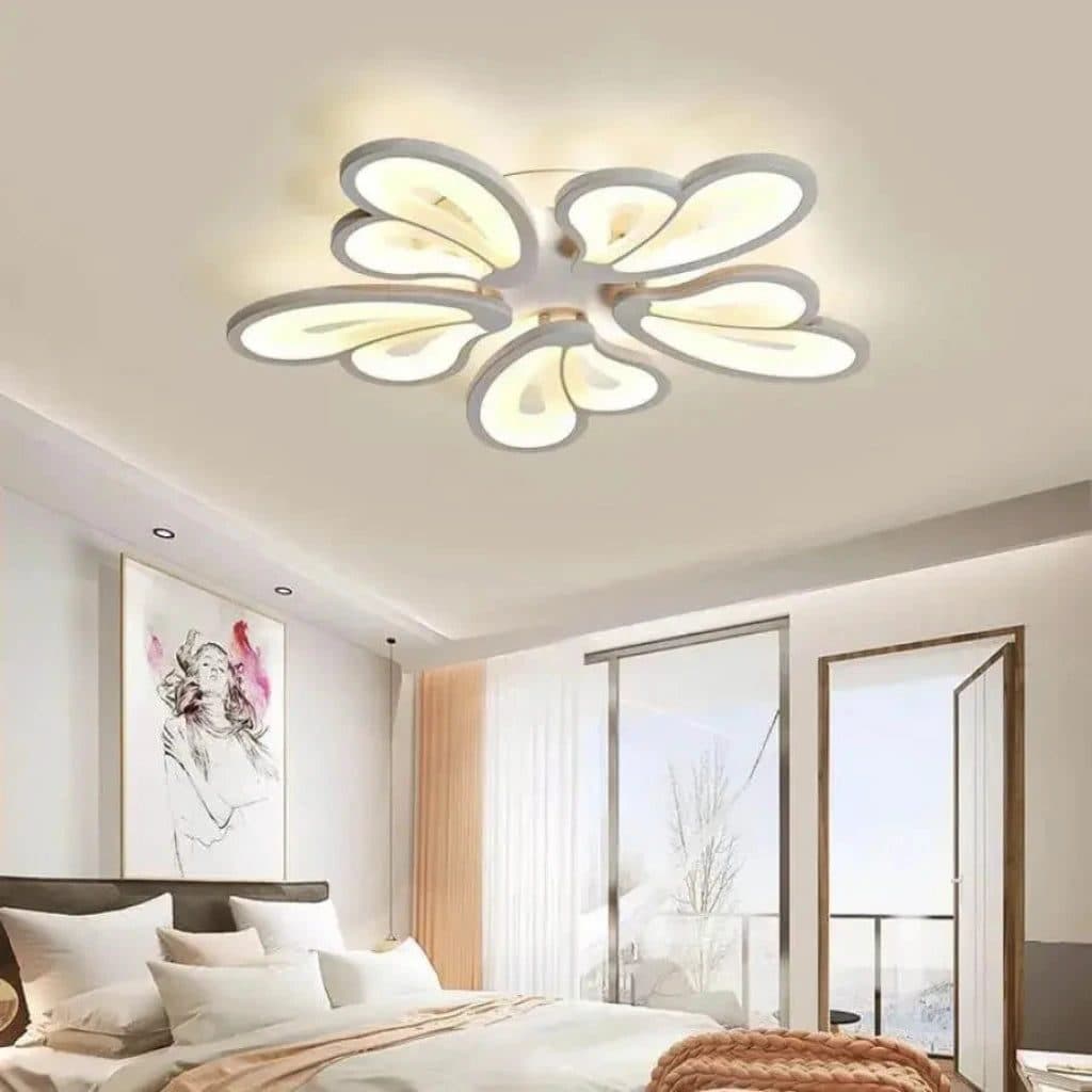 Lustra LED 95W 5 Petale, Alb, Dimabila, Flippy — imagine 7