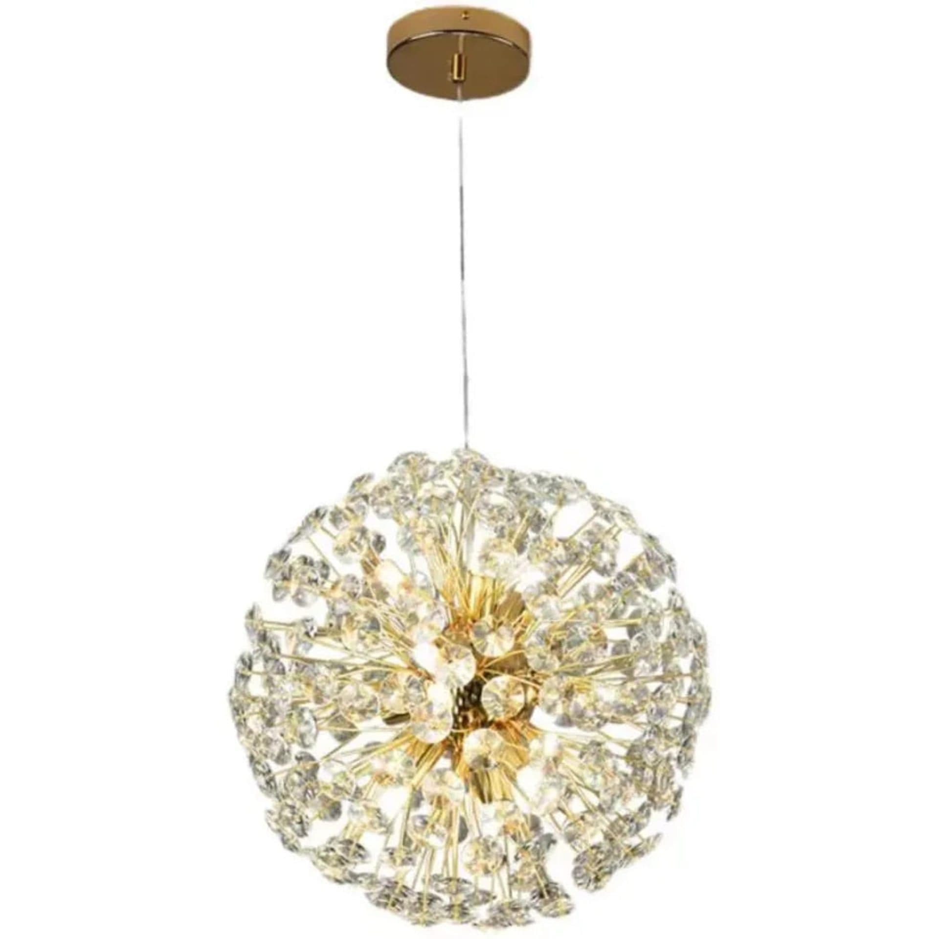 Candelabru Flippy Cristal MINUET 8x G9, Diametru 40cm, Auriu Lucios, Inaltime Reglabila — imagine 2