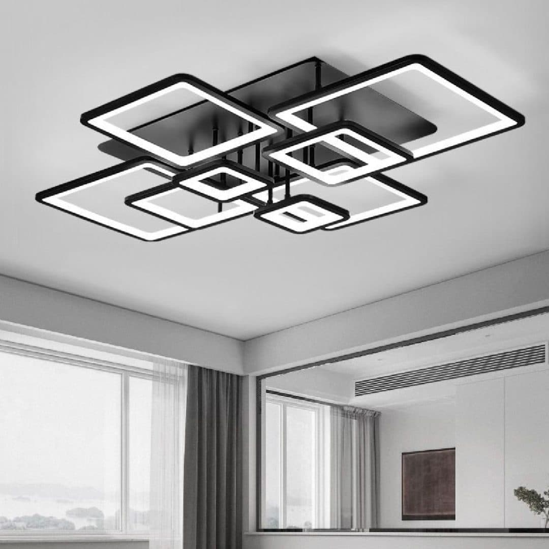 Lustra LED Flippy ELLA 186W 8 Patrate telecomanda Negru — imagine 5