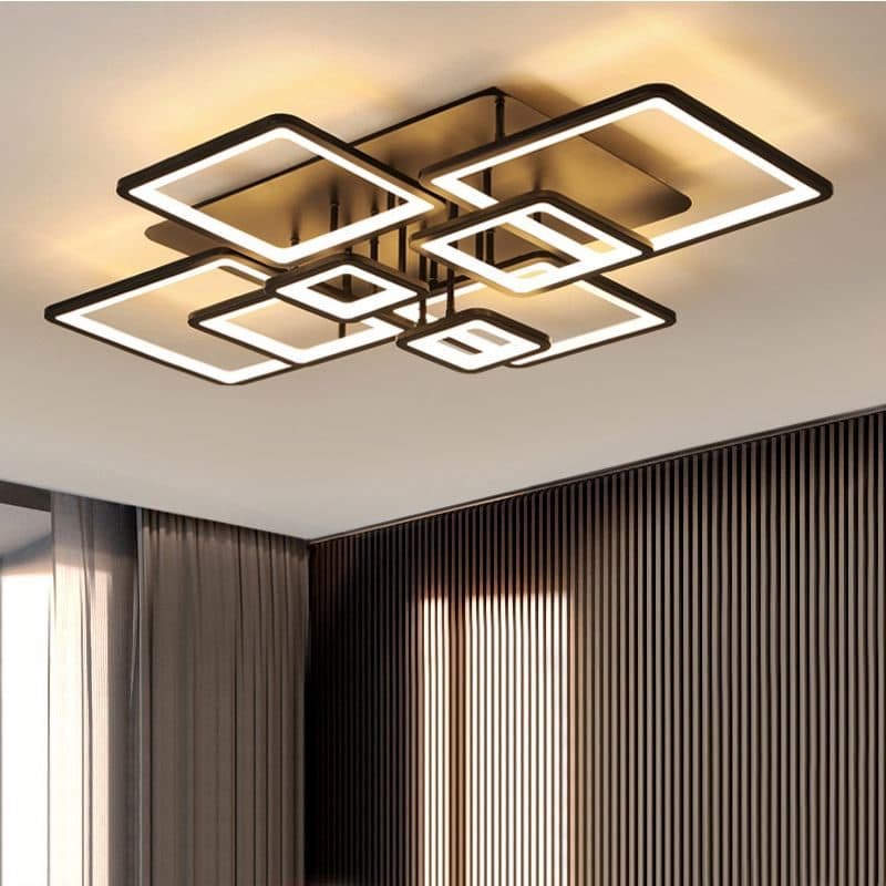 Lustra LED Flippy ELLA 186W 8 Patrate telecomanda Negru — imagine 6