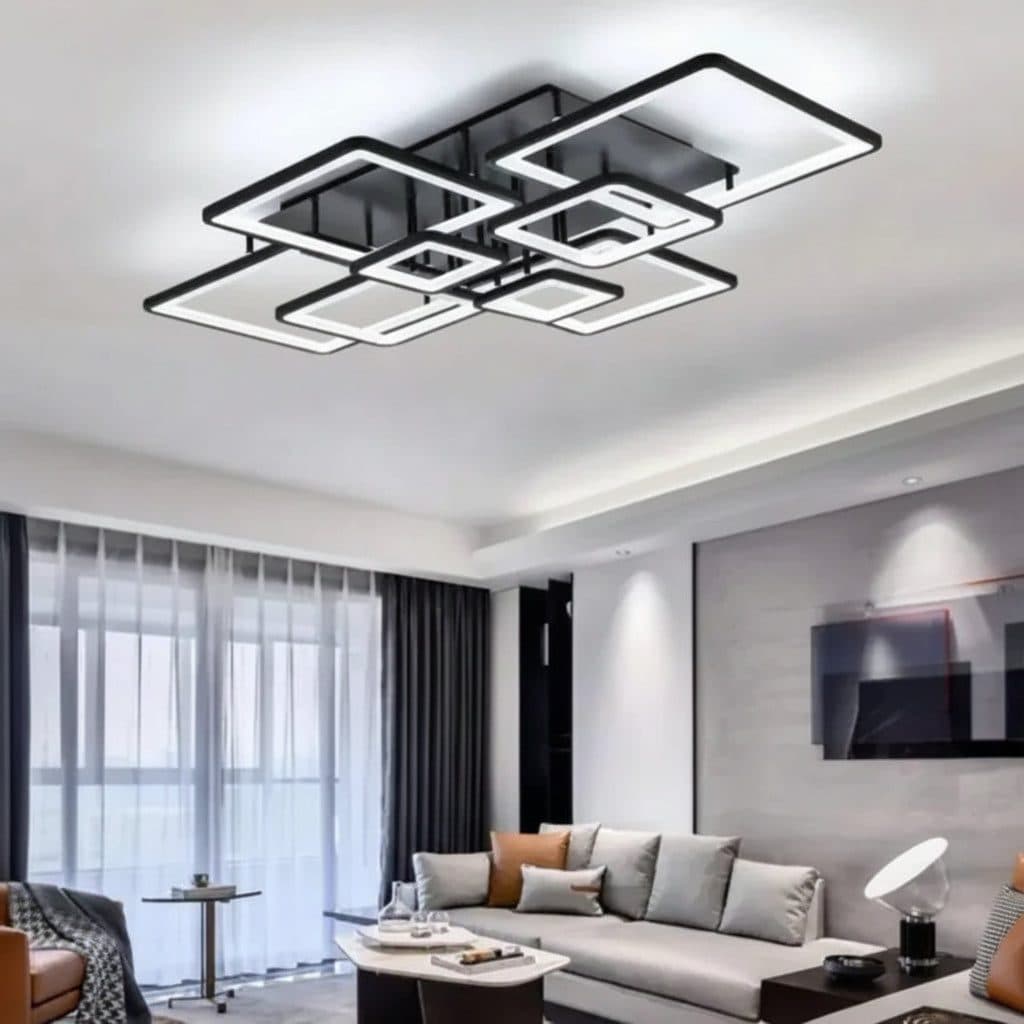 Lustra LED Flippy ELLA 186W 8 Patrate telecomanda Negru — imagine 7