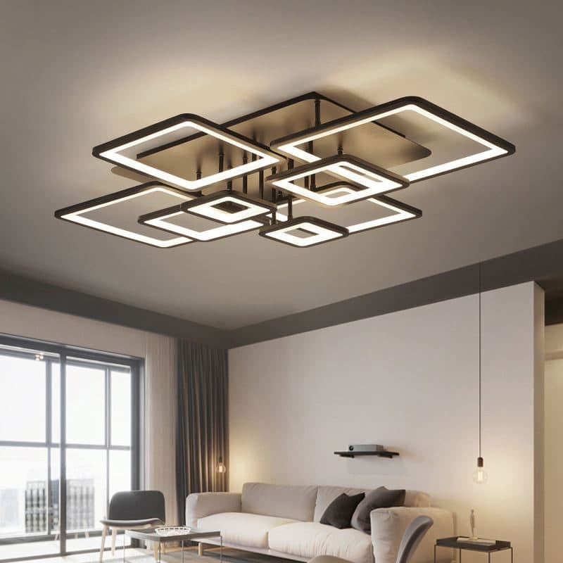 Lustra LED Flippy ELLA 186W 8 Patrate telecomanda Negru — imagine 10