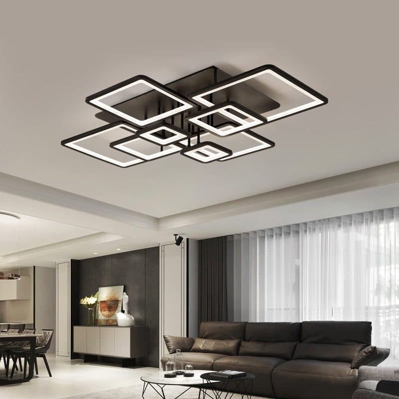 Lustra LED Flippy ELLA 186W 8 Patrate telecomanda Negru — imagine 11