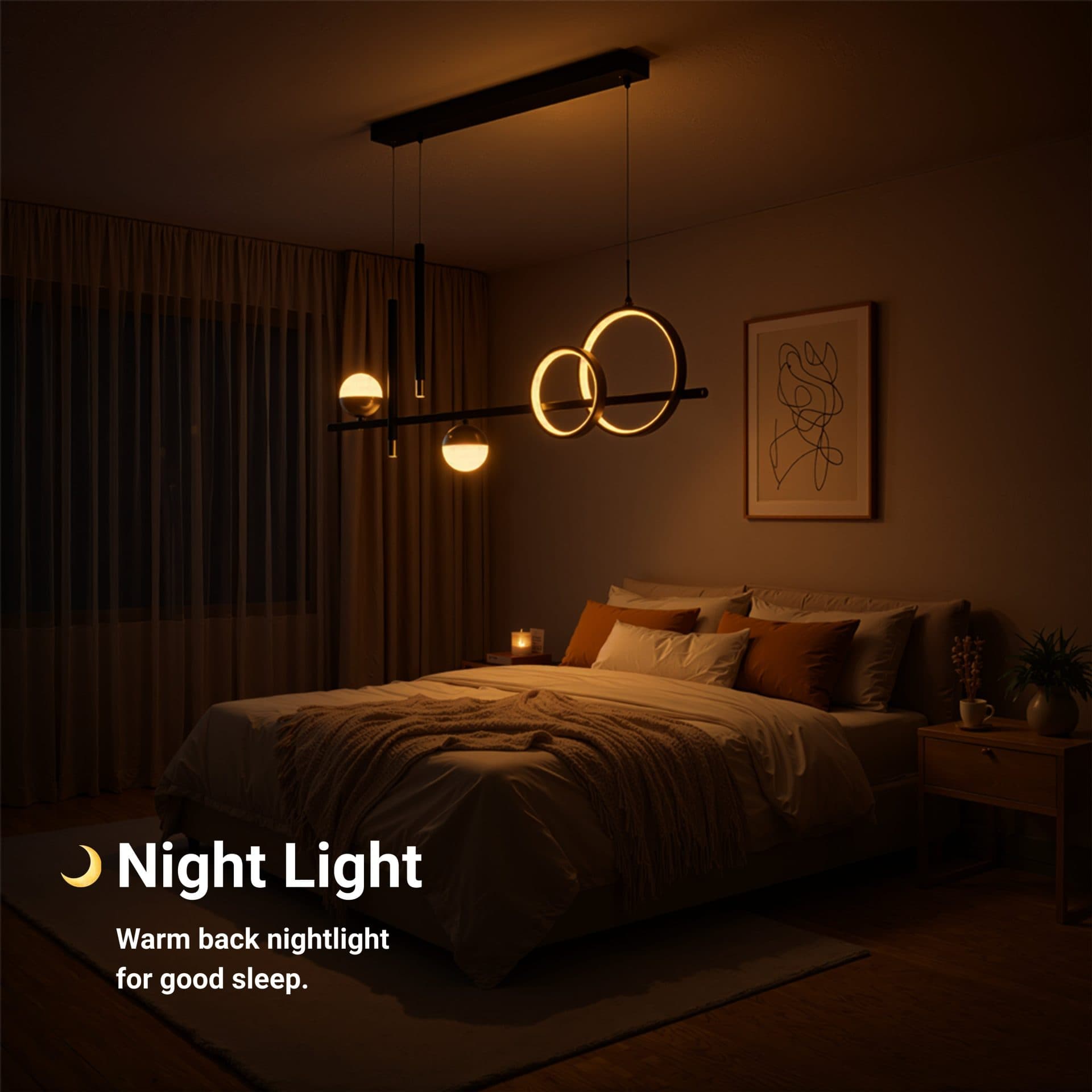 Lustra LED suspendata Flippy 44W telecomanda lumina Rece/Calda/Neutra Dimabila Negru Inaltime Reglabila — imagine 7