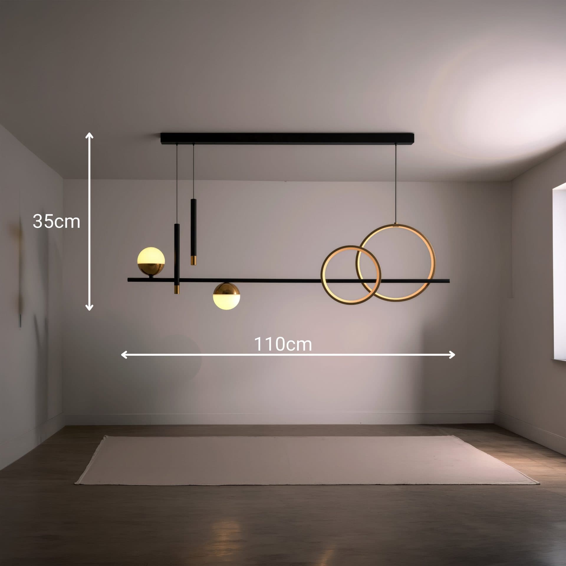 Lustra LED suspendata Flippy 44W telecomanda lumina Rece/Calda/Neutra Dimabila Negru Inaltime Reglabila — imagine 8