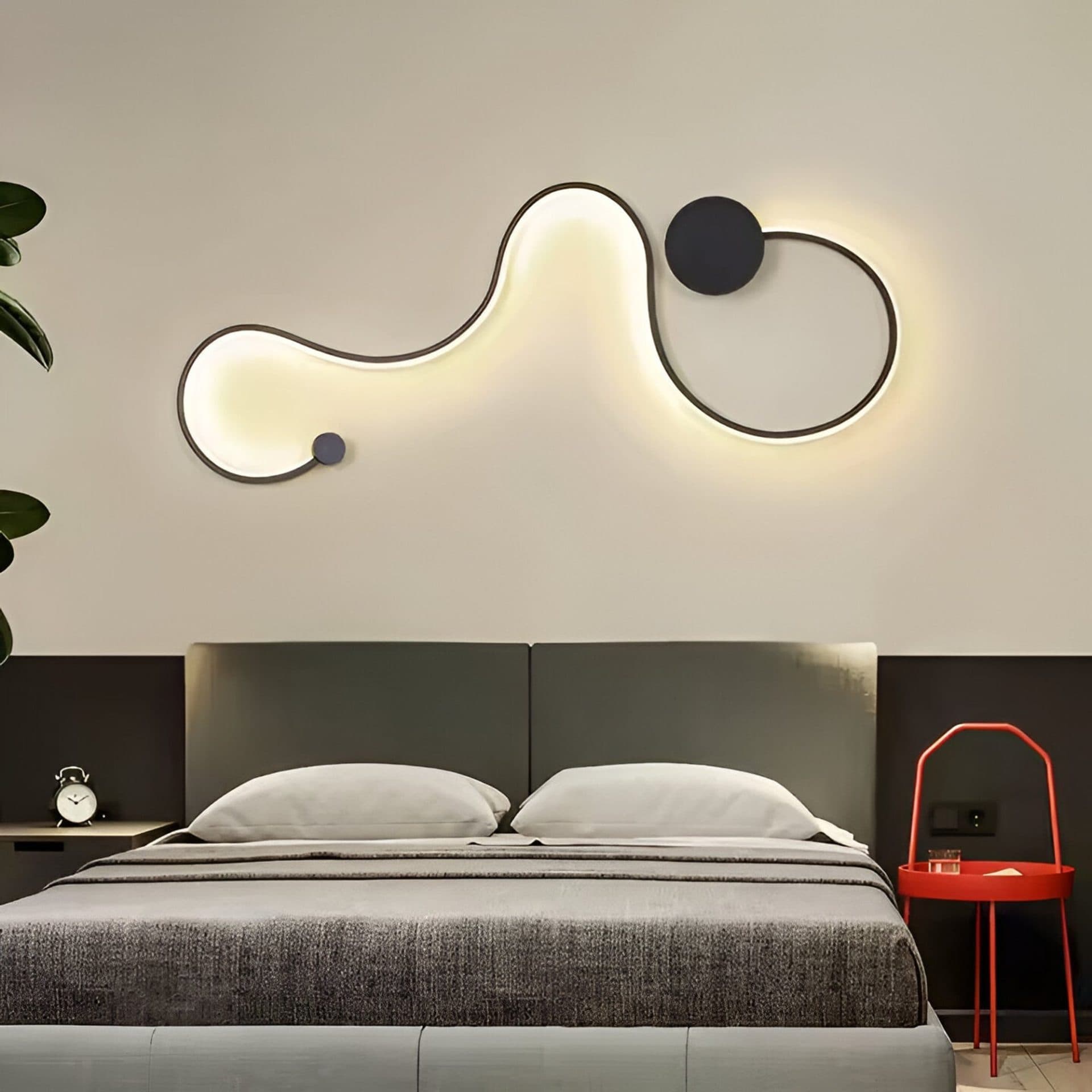 Aplica LED Flippy Delilah 36W Decorativa Lumina Rece/Calda/Neutra Metal si Silicon Negru — imagine 3