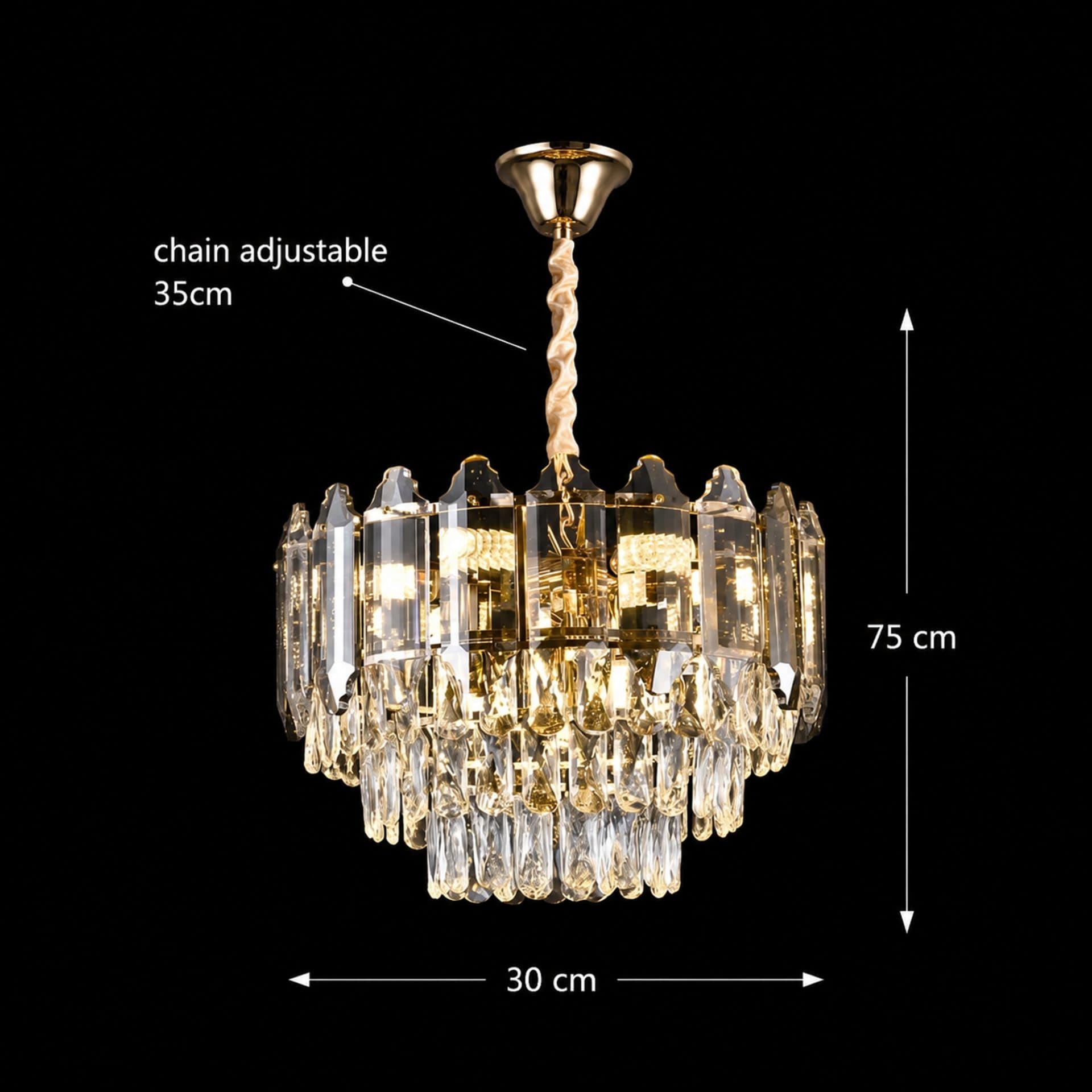 Candelabru Flippy Cristal 3 x E14 Auriu — imagine 4