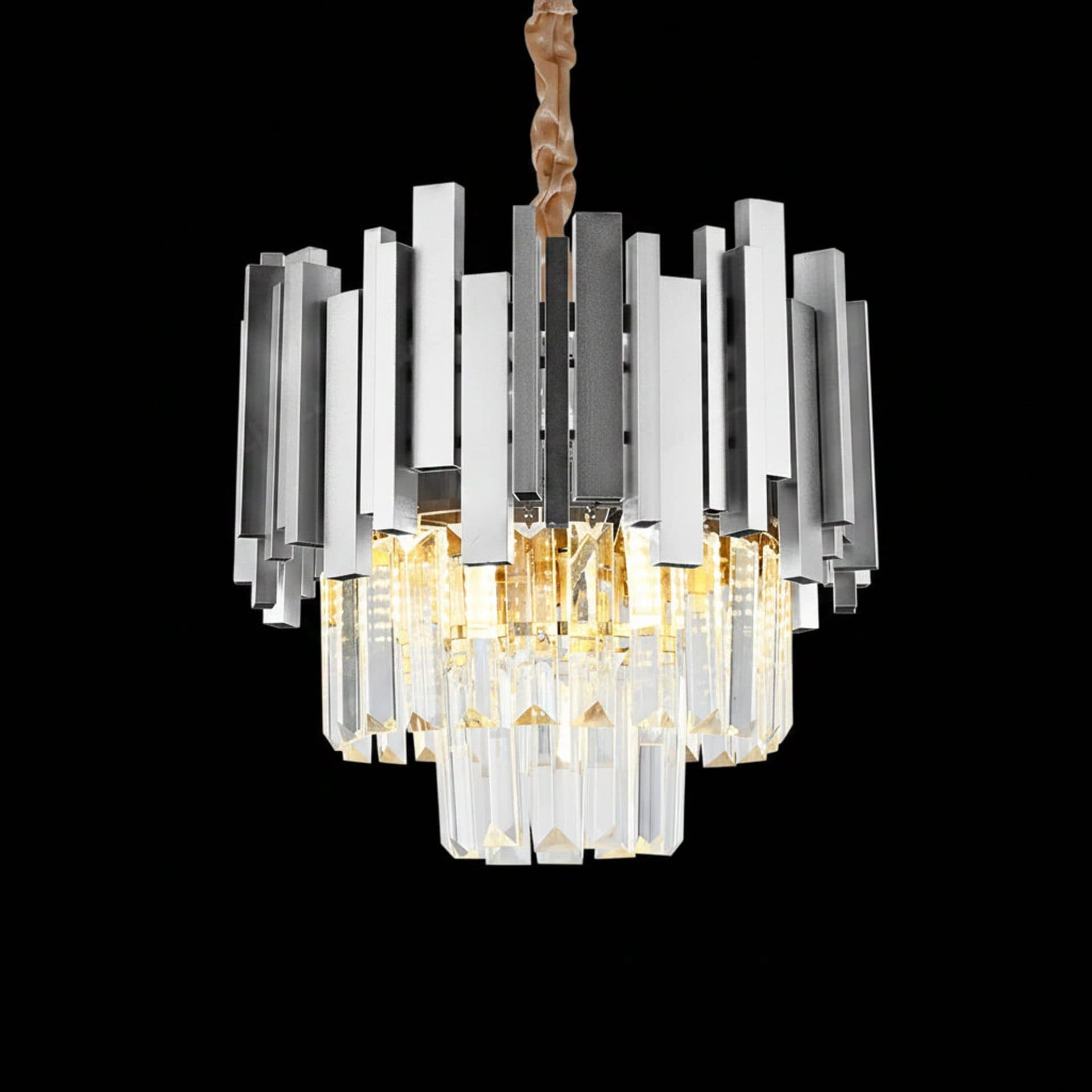 Candelabru Flippy Cristal BLOIS Petito 3x E14 Argintiu — imagine 1