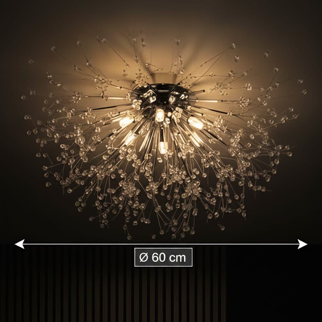 Candelabru Flippy Cristal RONDO Vivace, 8x G9, Diametru 60cm, Crom Lucios — imagine 8