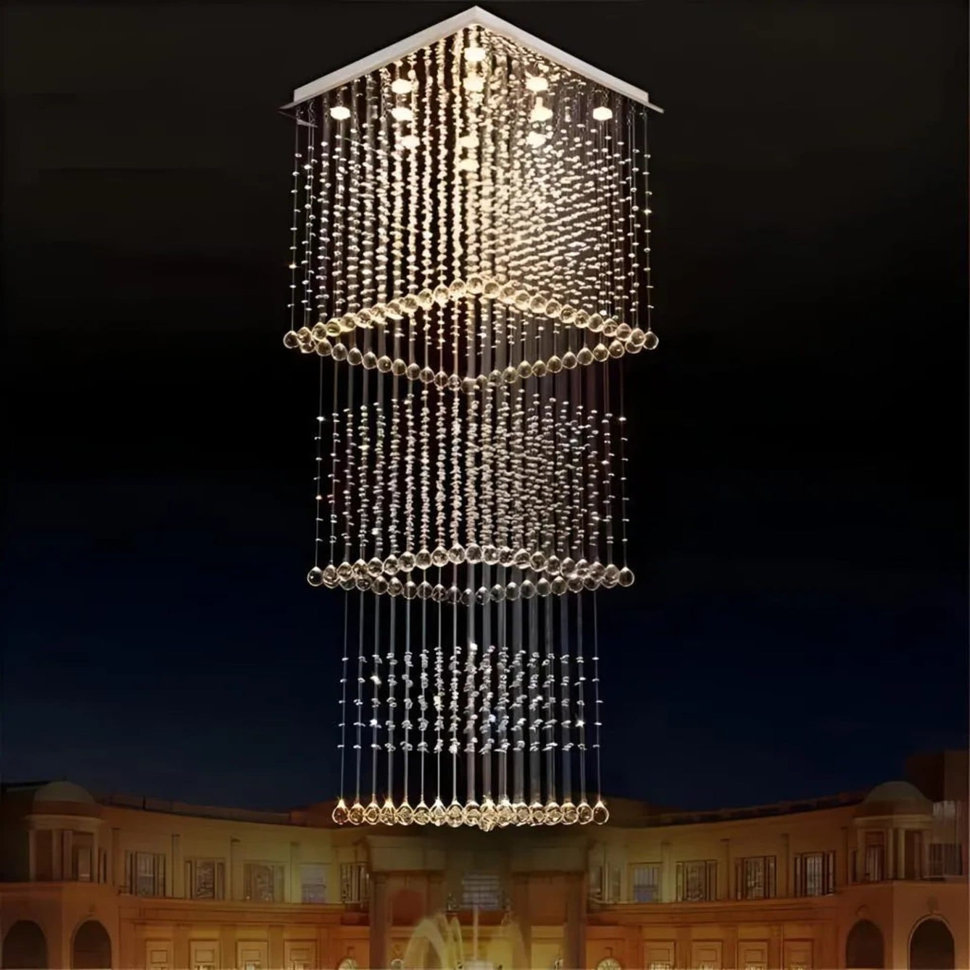Candelabru Flippy Cristal LED 80W Palatina Auriu — imagine 1
