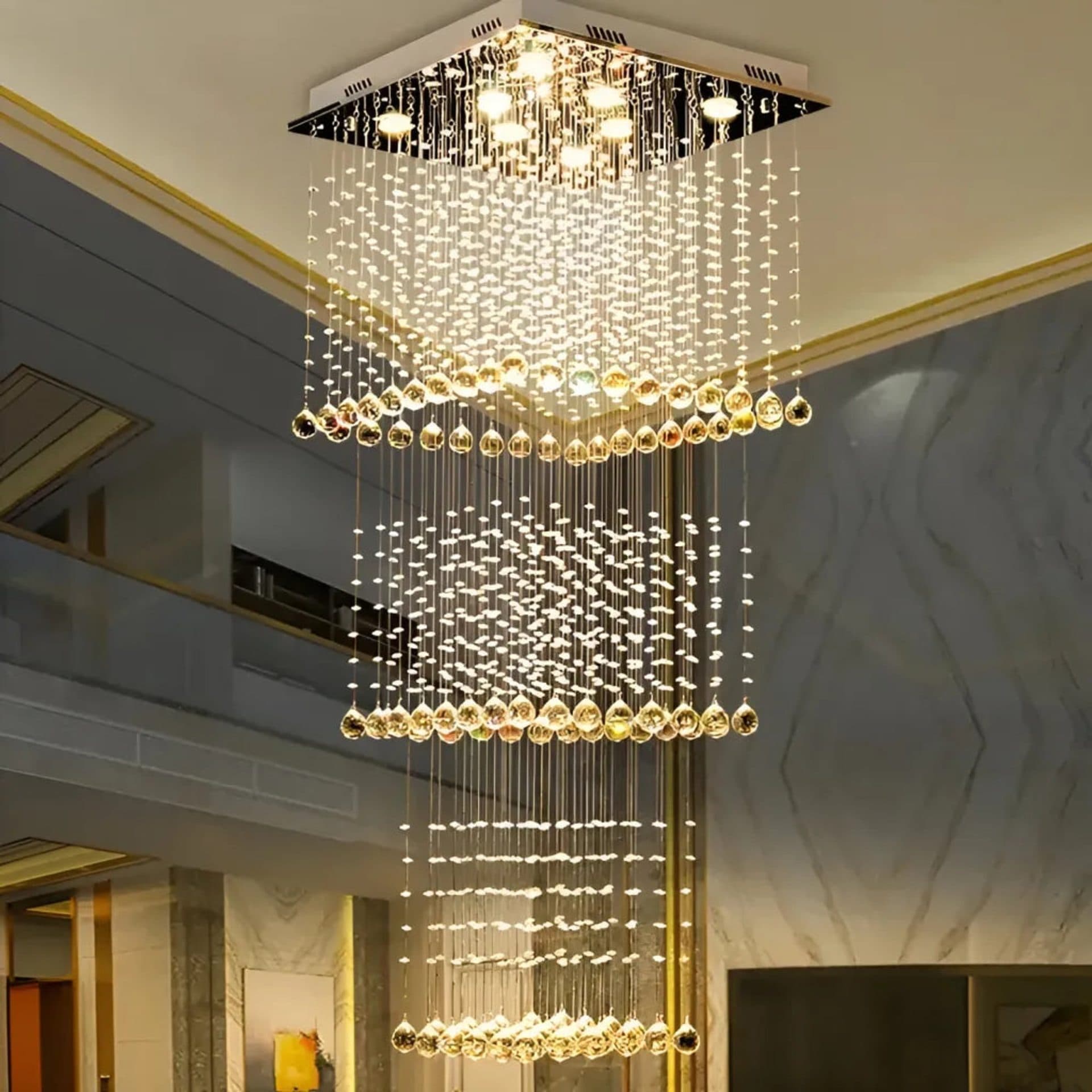 Candelabru Flippy Cristal LED 80W Palatina Auriu — imagine 2