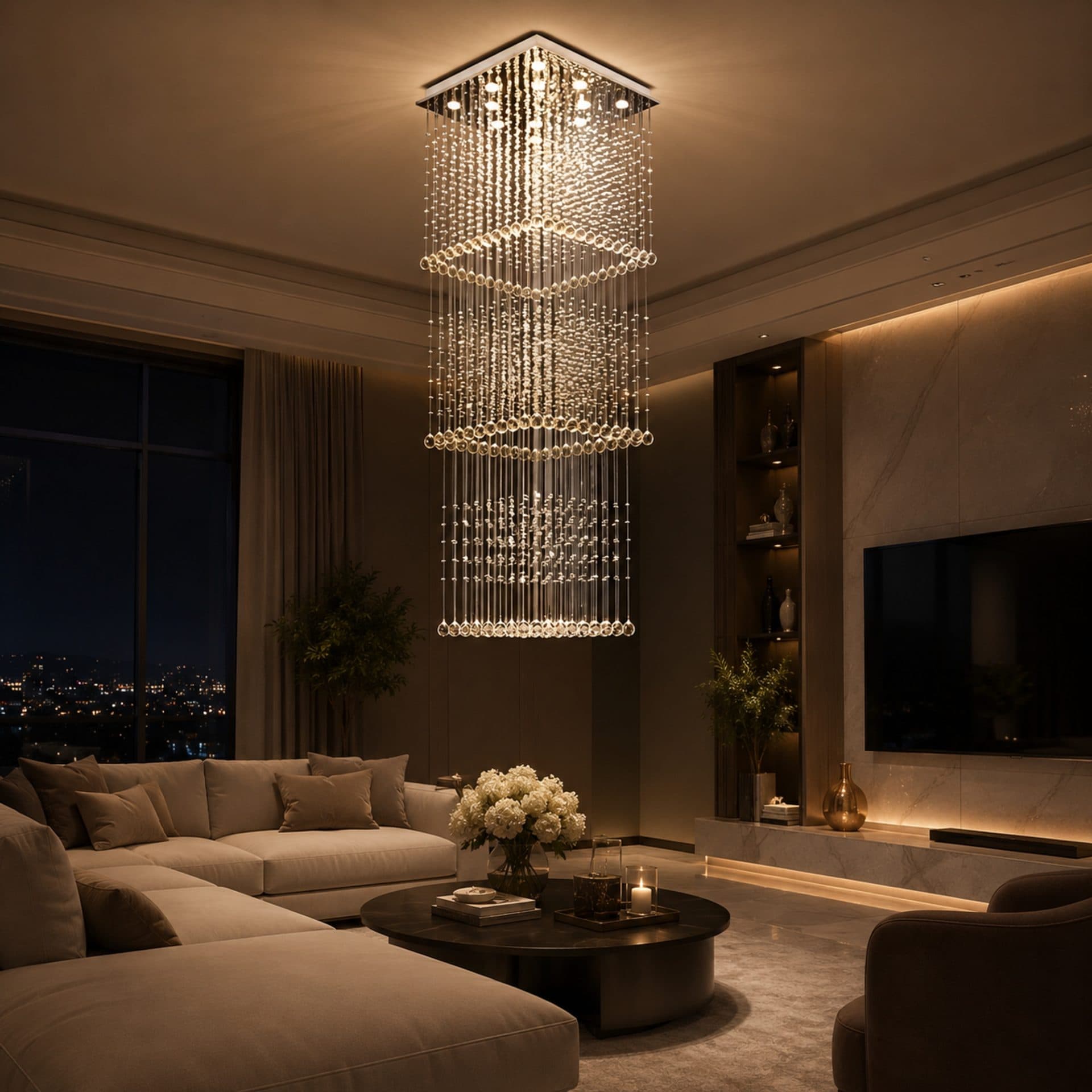 Candelabru Flippy Cristal LED 80W Palatina Auriu — imagine 4