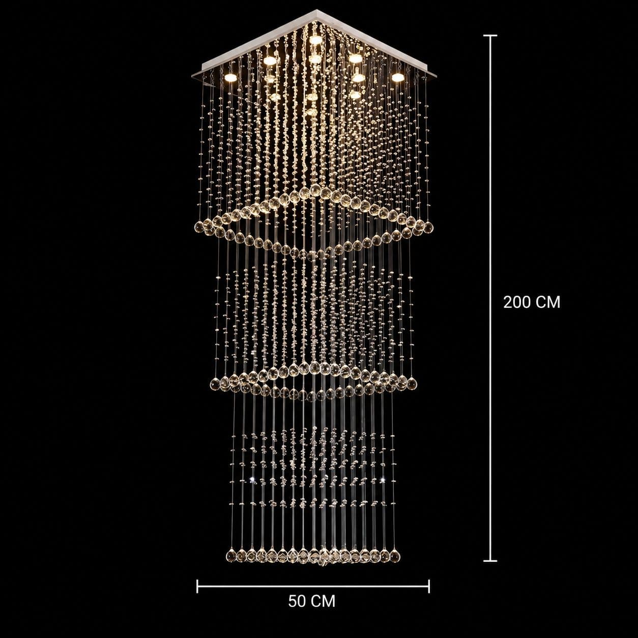 Candelabru Flippy Cristal LED 80W Palatina Auriu — imagine 17