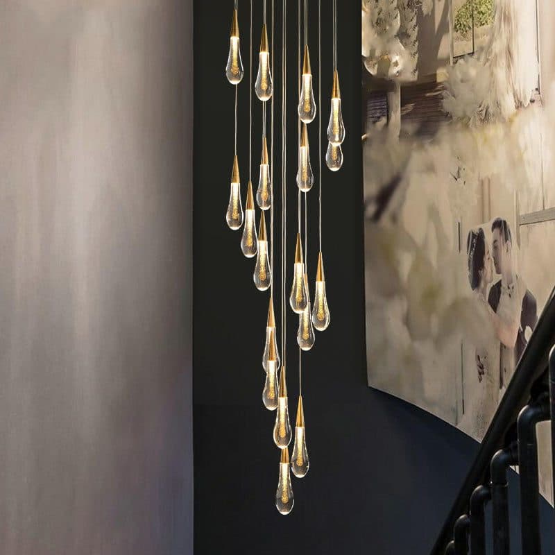 Candelabru Suspendat LED Flippy Cristal 39W Auriu Diametru 60cm — imagine 8