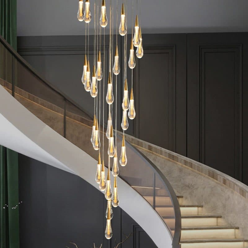 Candelabru Suspendat LED Flippy Cristal 39W Auriu Diametru 60cm — imagine 9