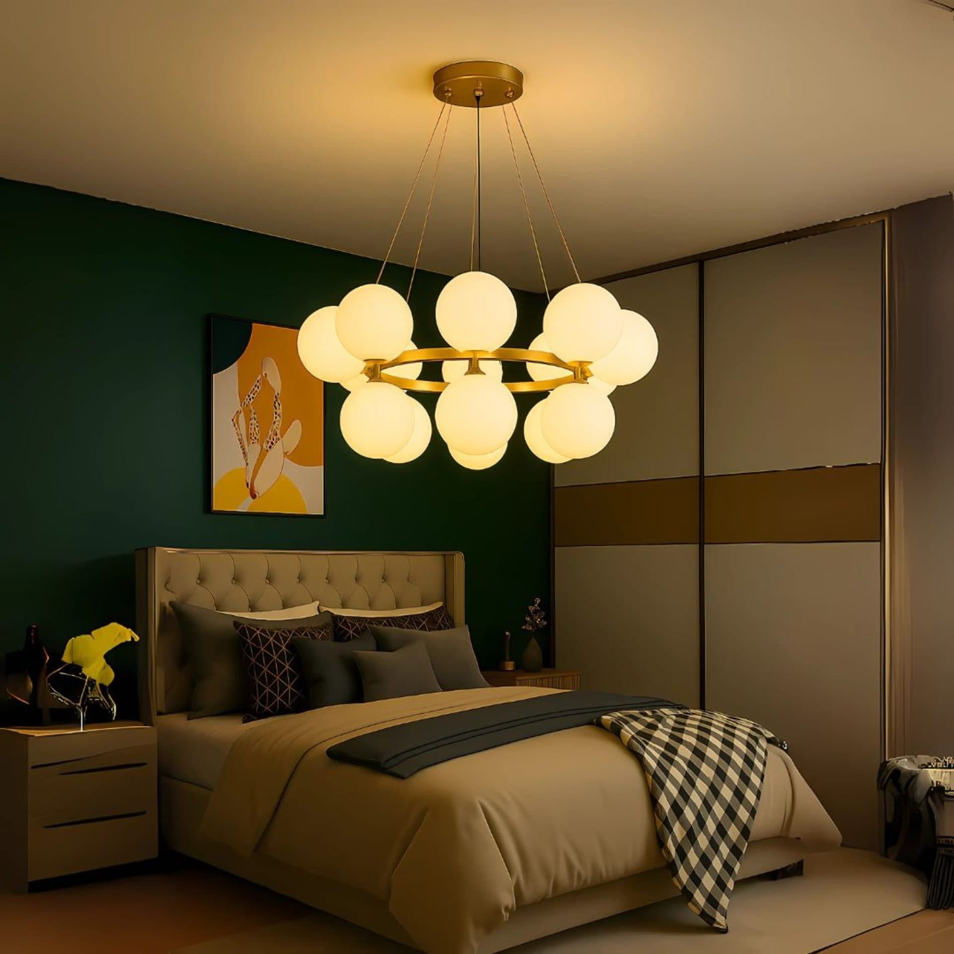 Lustra Loft Chamber 15x G9 Auriu Metal Modern — imagine 1