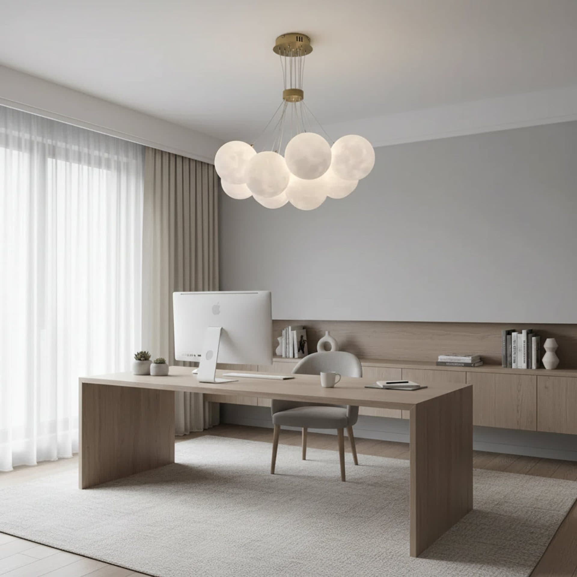 Lustra moderna LOFT Bagliore, 9 globuri, soclu E27, inaltime reglabila, auriu — imagine 2