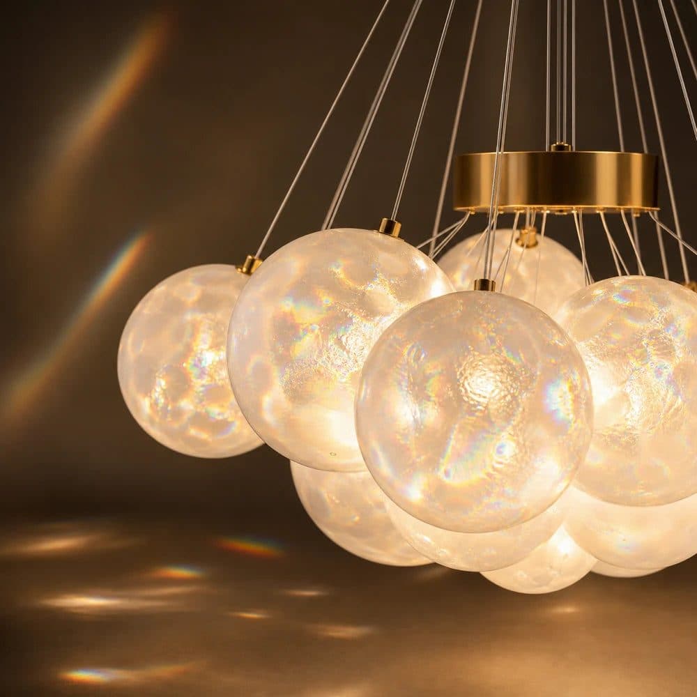 Lustra moderna LOFT Bagliore, 9 globuri, soclu E27, inaltime reglabila, auriu — imagine 7