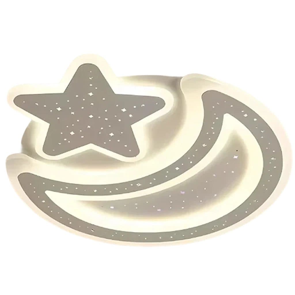 Lustra LED Flippy Nova, forma Luna si Stea, 89W, Dimabil, Alb — imagine 9