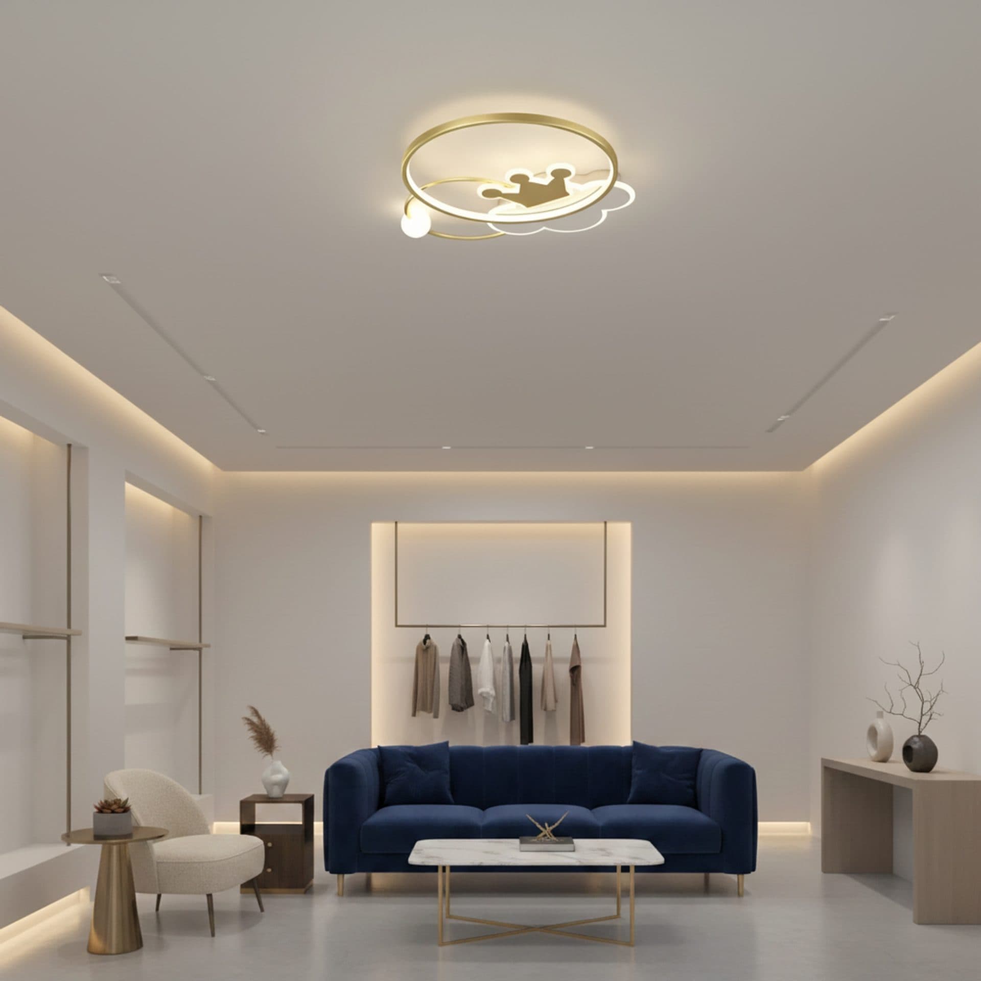 Lustra LED Flippy Rafael 58W Dimabila Auriu — imagine 3