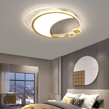 Lustra LED Marco Flippy, 76W, Dimabila, Auriu, Metal, Acril si Sticla