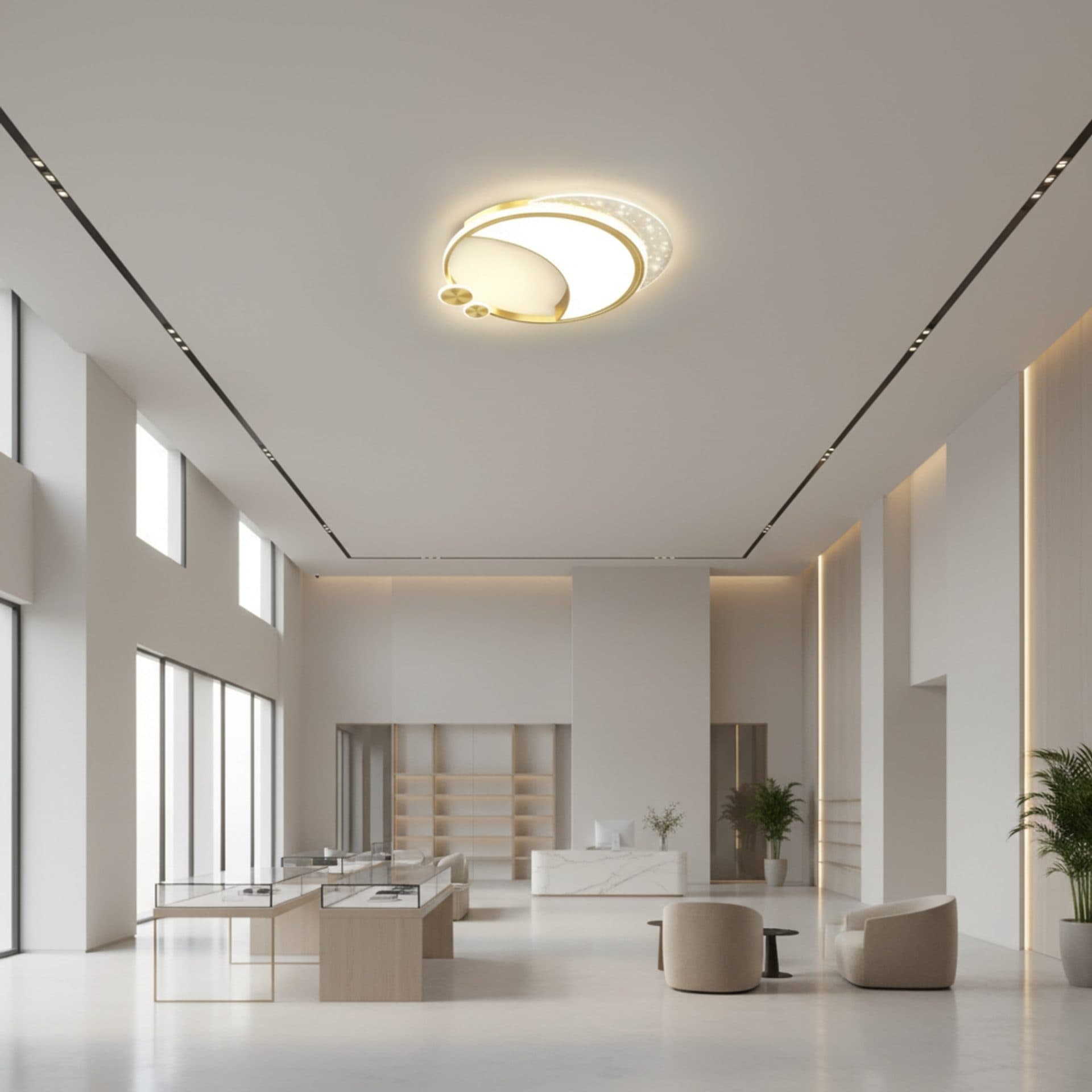 Lustra LED Marco Flippy, 76W, Dimabila, Auriu, Metal, Acril si Sticla — imagine 3