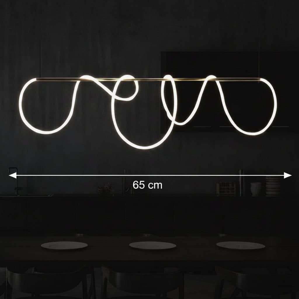 Lustra LED cu Tub Silicon Flexibil, Flippy, 62W, Auriu — imagine 5