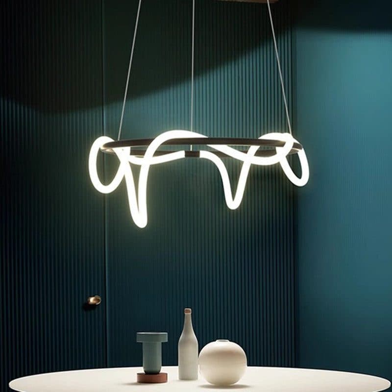 Lustra LED Flippy Negru 91W cu Tub Silicon Flexibil Diametru 60cm — imagine 1