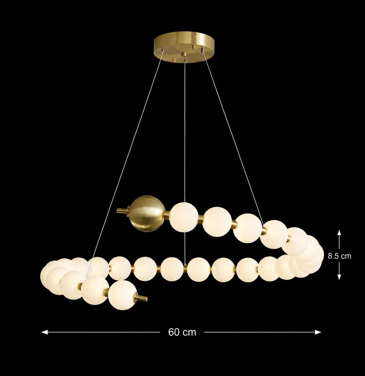 Lustra Suspendata LED Flippy Aurelia 41W cu Telecomanda, 3000K/4000K/6000K, Auriu, Metal si Acril — imagine 12