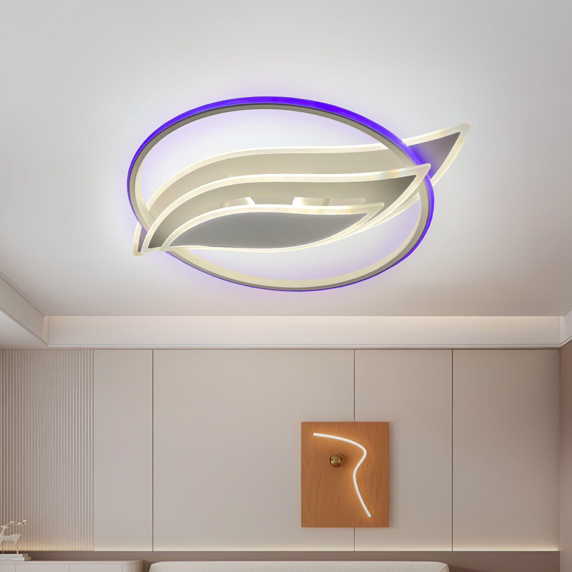 Lustra LED Flippy 52W RGB cu telecomanda, Alb — imagine 1