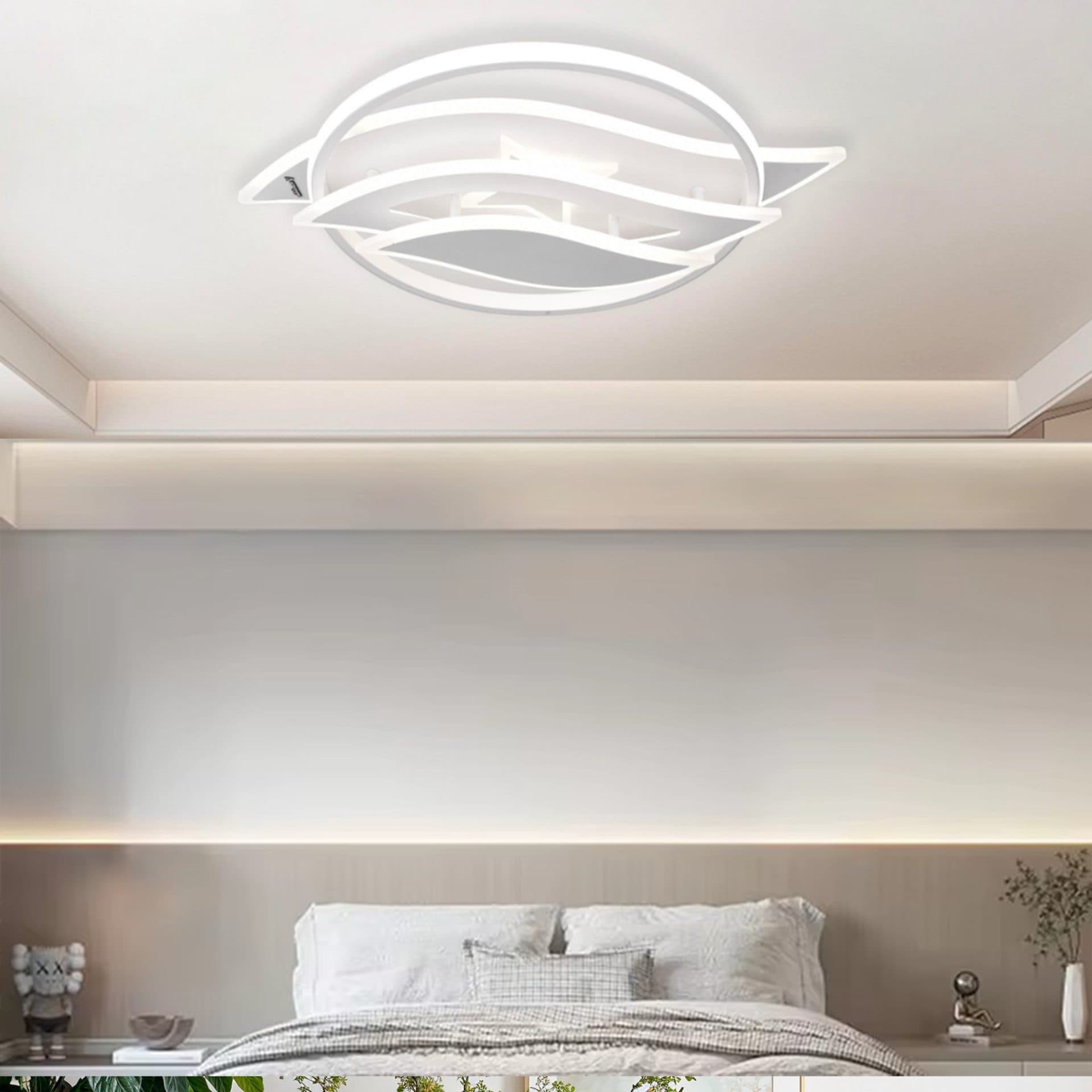 Lustra LED Flippy 52W RGB cu telecomanda, Alb — imagine 3