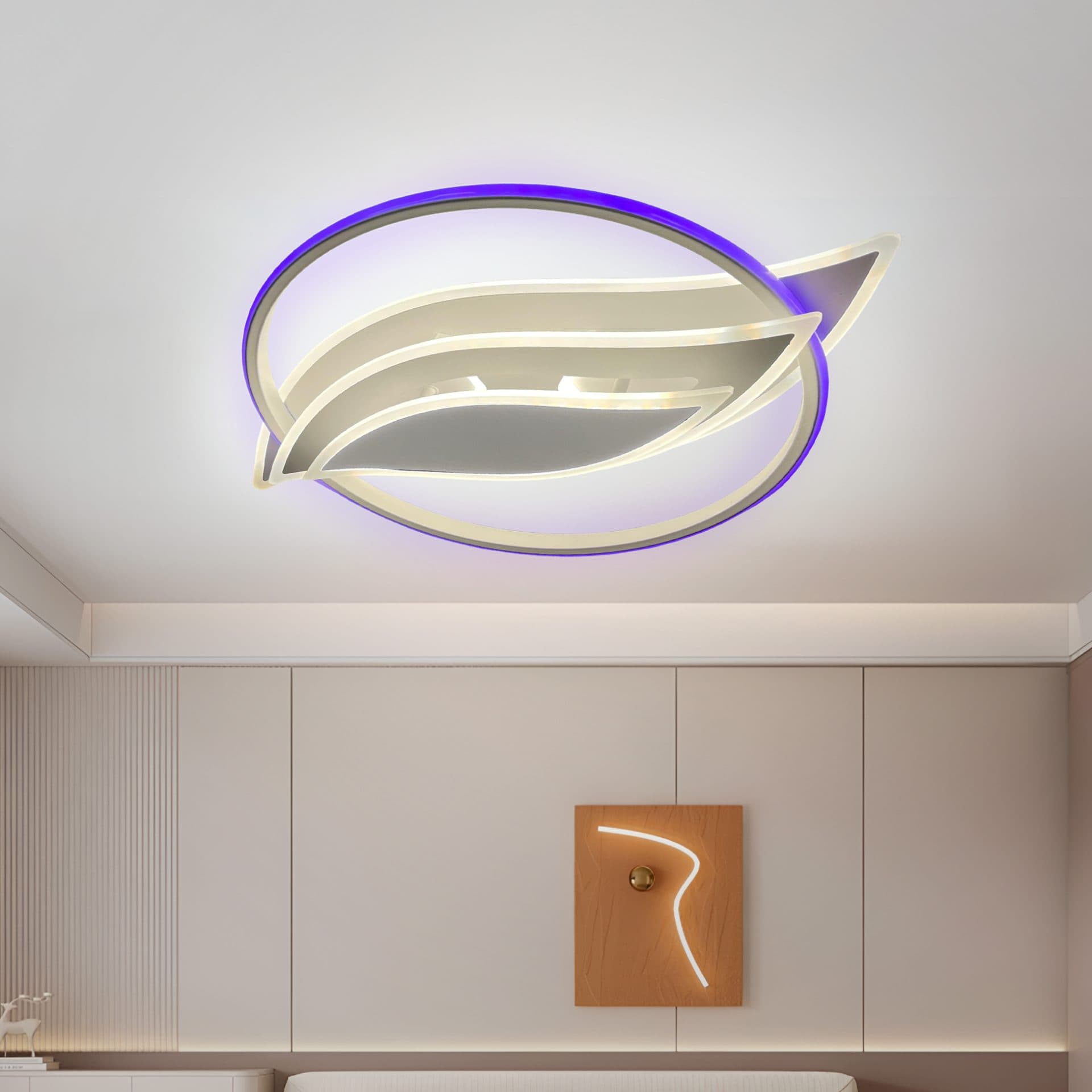 Lustra LED Flippy 52W RGB cu telecomanda, Alb — imagine 5