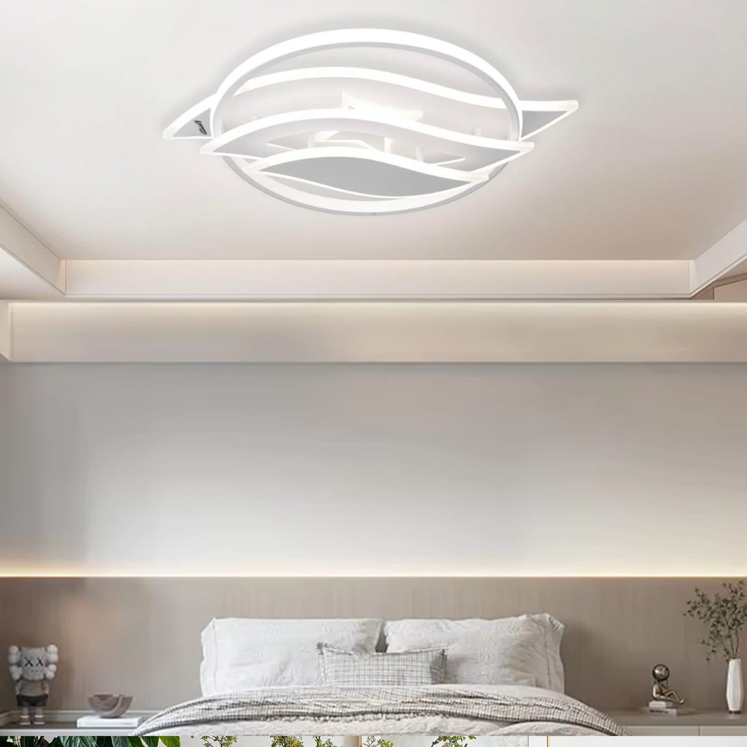 Lustra LED Flippy 52W RGB cu telecomanda, Alb — imagine 7