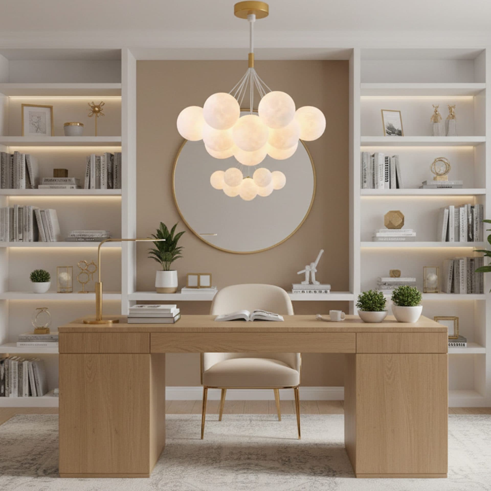 Lustra suspendata LOFT Bagliore, 7x E27, Auriu — imagine 1