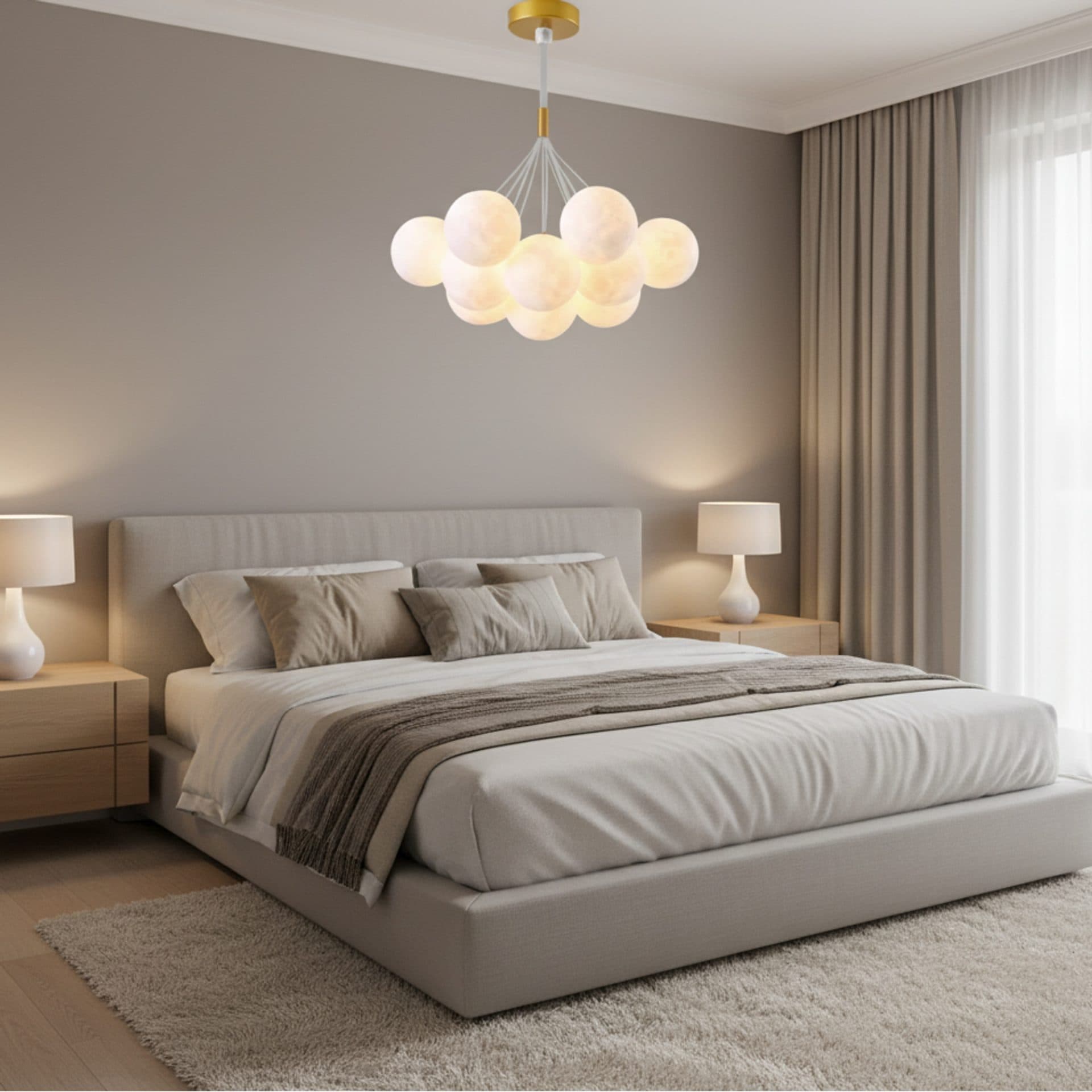 Lustra suspendata LOFT Bagliore, 7x E27, Auriu — imagine 2