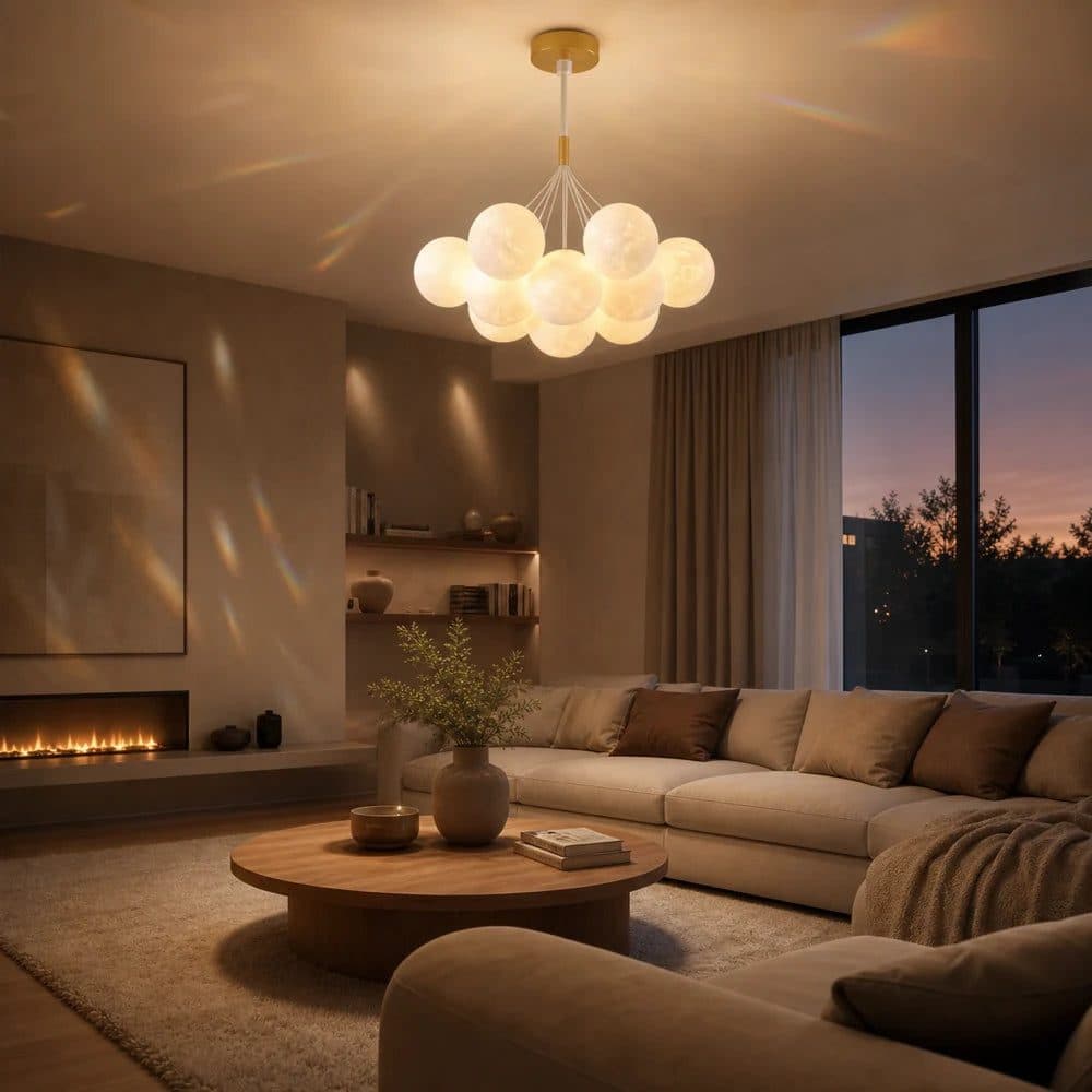 Lustra suspendata LOFT Bagliore, 7x E27, Auriu — imagine 5