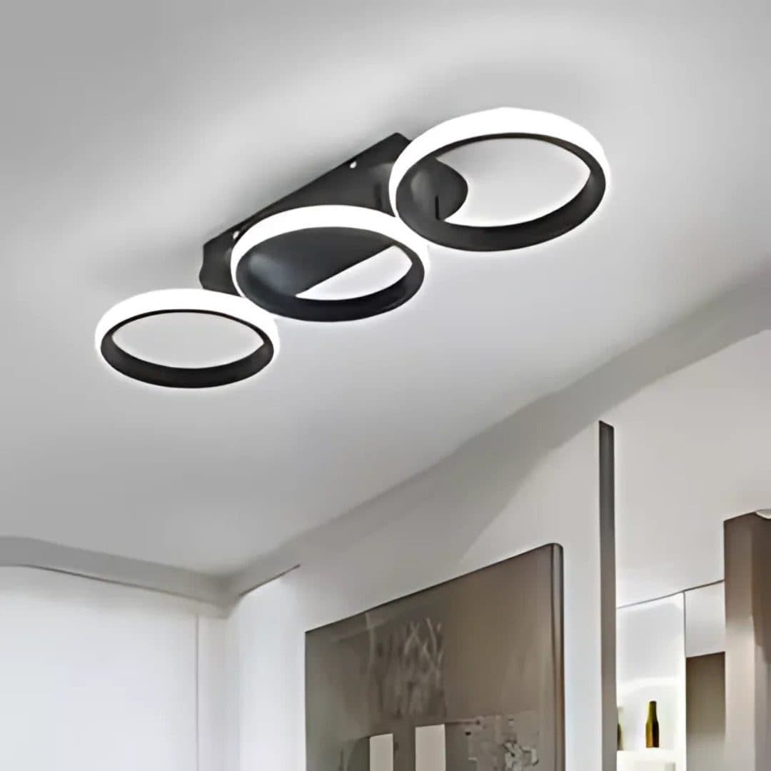 Lustra LED Flippy ELIO 24W, 3 Cercuri, Negru — imagine 2