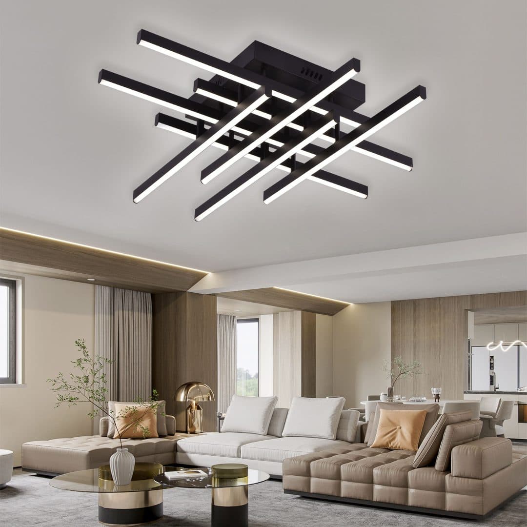 Lustra LED Flippy 108W 8 elemente Dimabila Negru — imagine 1