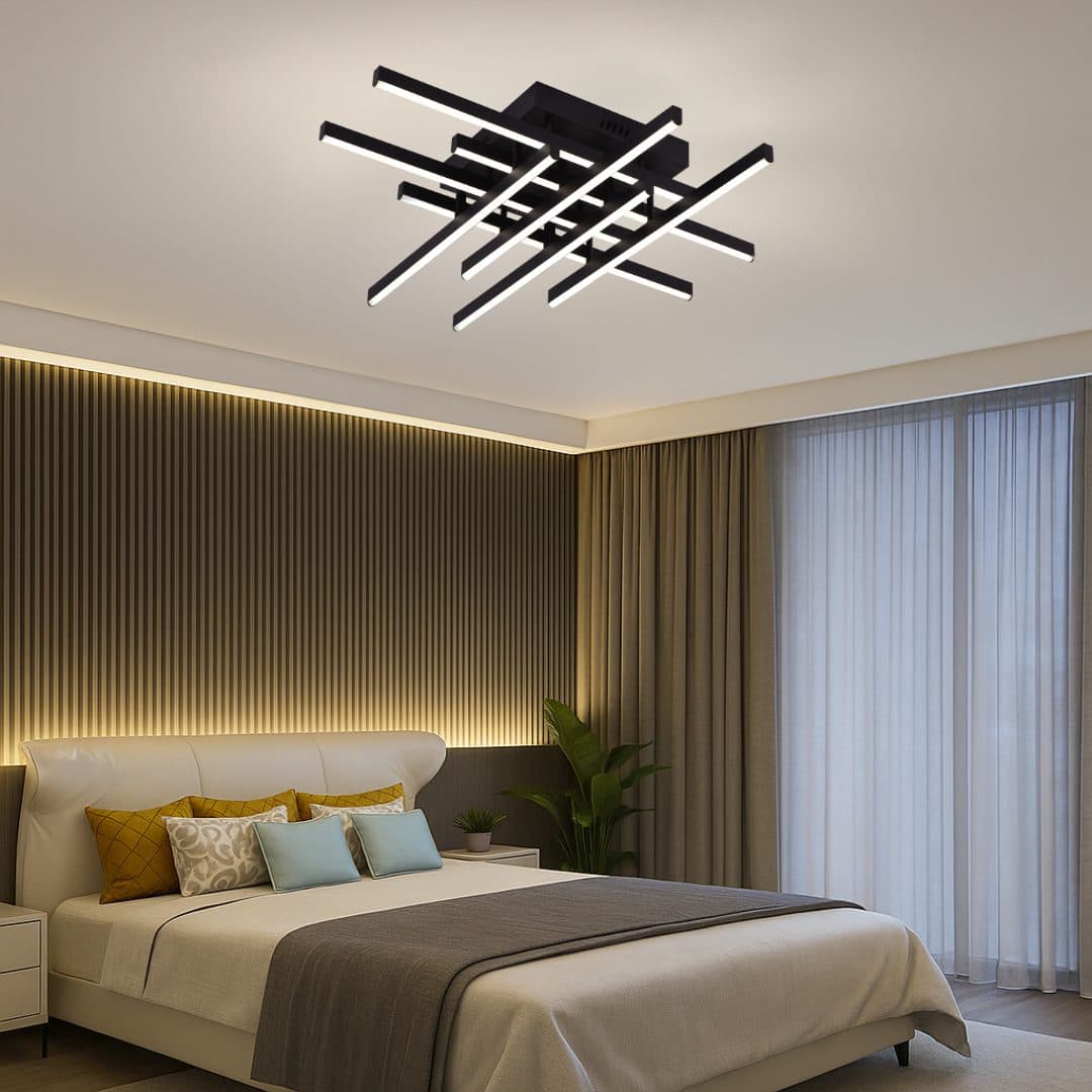 Lustra LED Flippy 108W 8 elemente Dimabila Negru — imagine 2