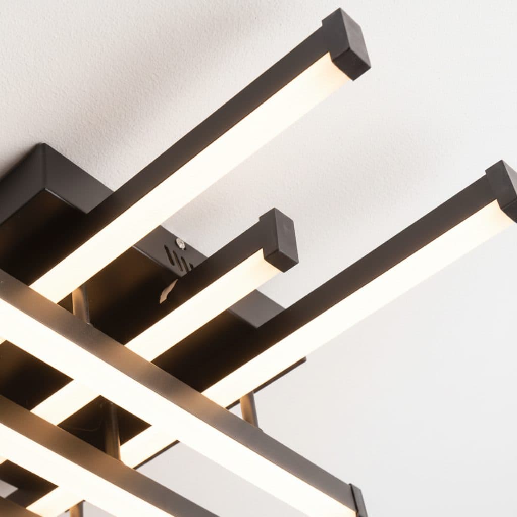 Lustra LED Flippy 108W 8 elemente Dimabila Negru — imagine 4