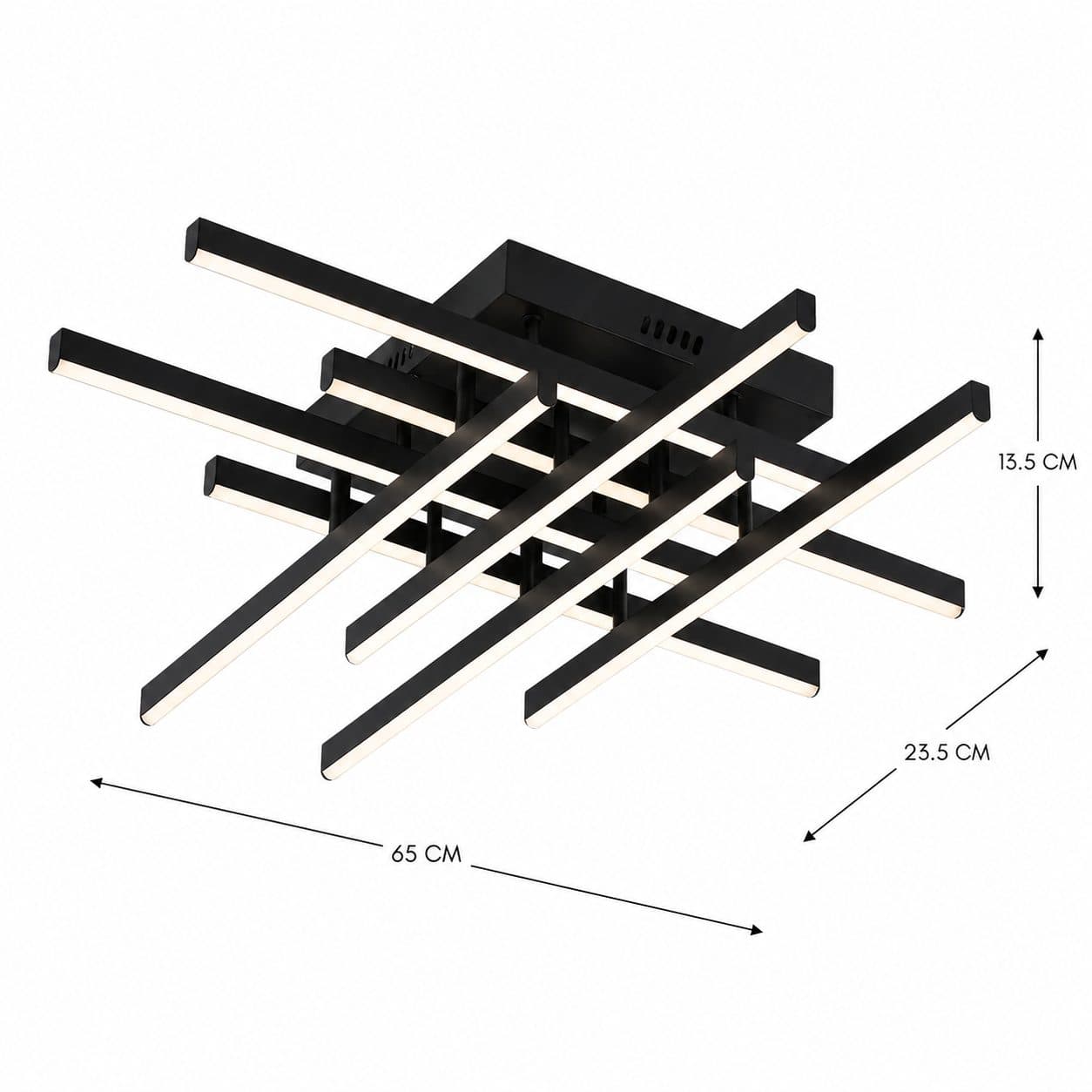 Lustra LED Flippy 108W 8 elemente Dimabila Negru — imagine 7