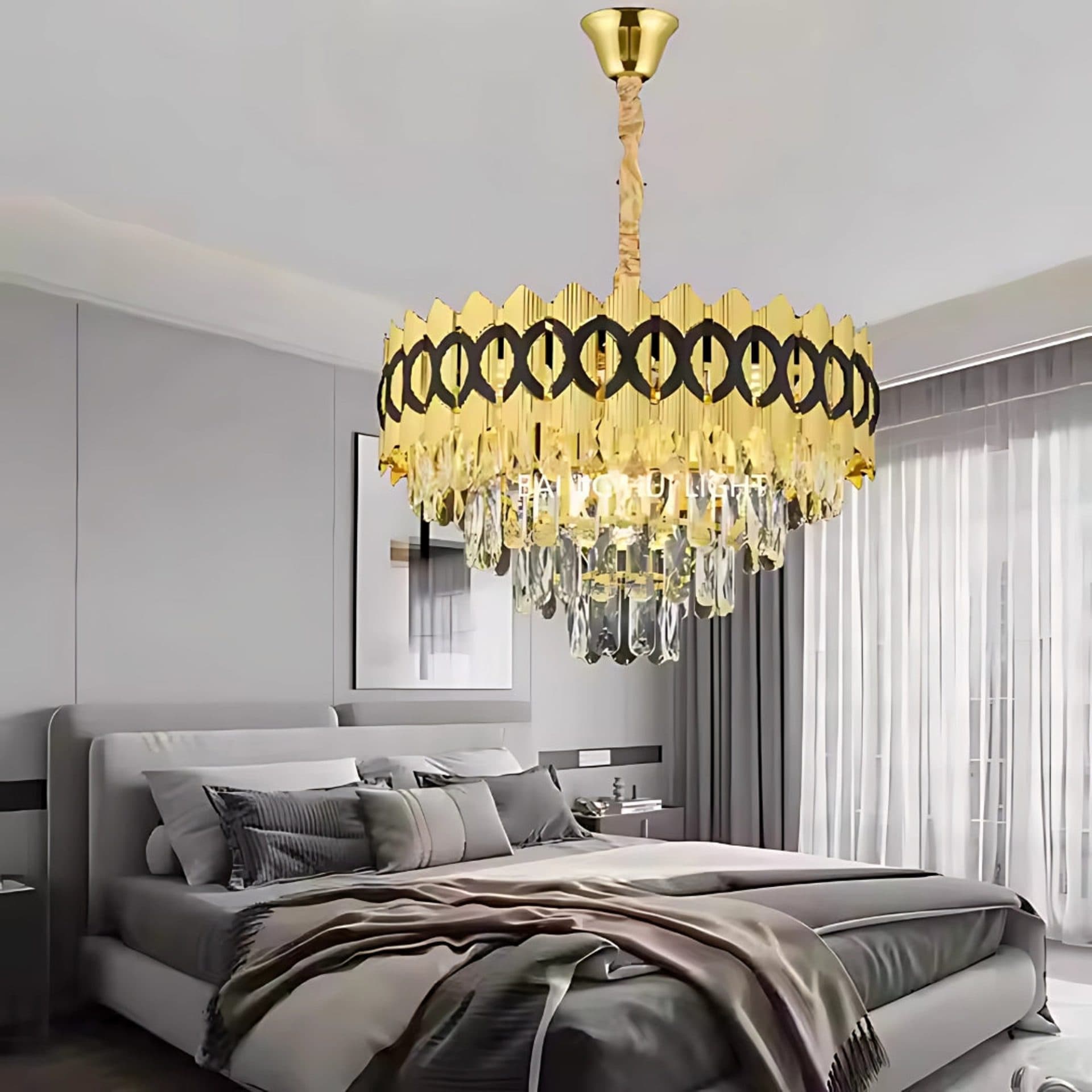 Candelabru Cristal Flippy Eleganza 8x E14 Auriu Lucios — imagine 1