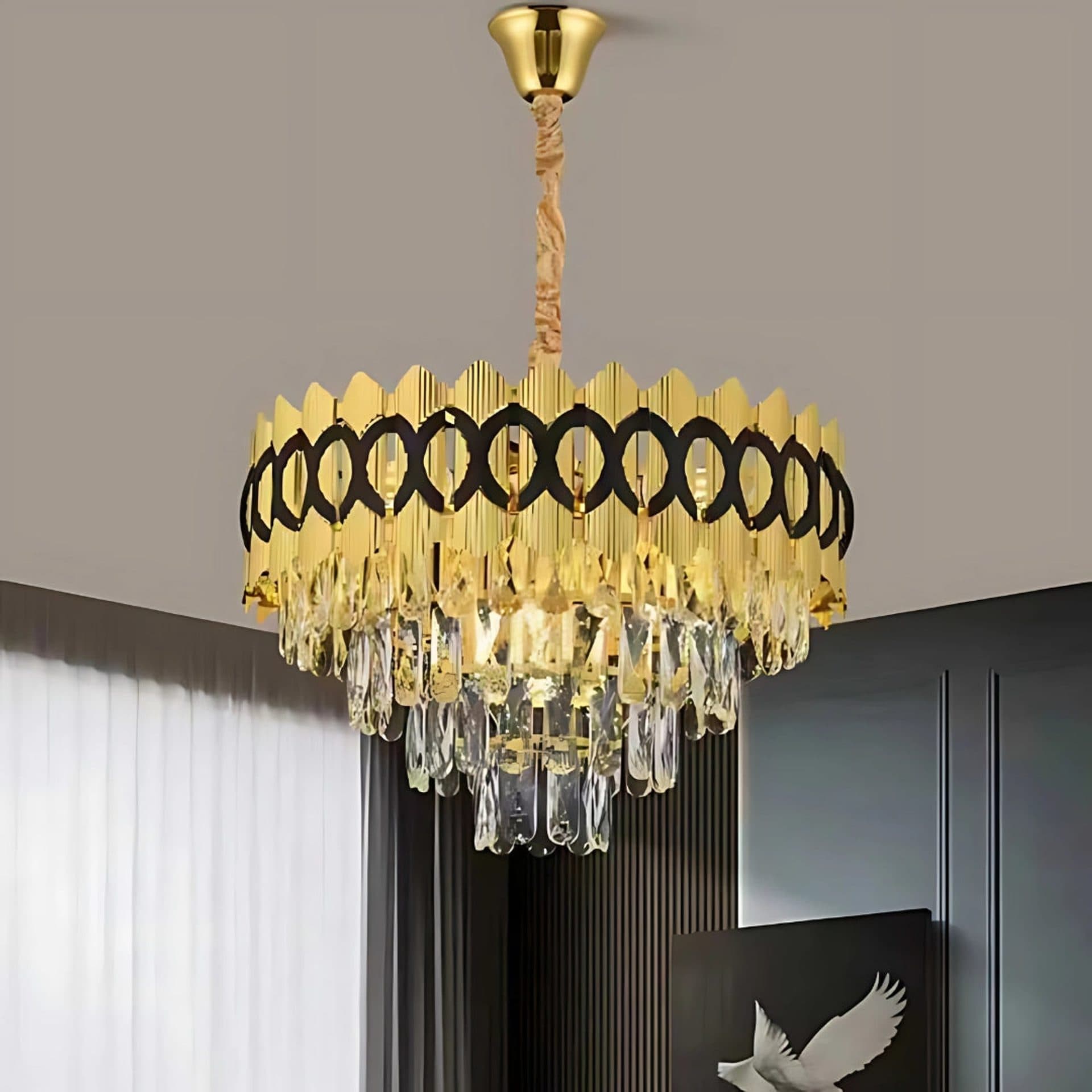 Candelabru Cristal Flippy Eleganza 8x E14 Auriu Lucios — imagine 2